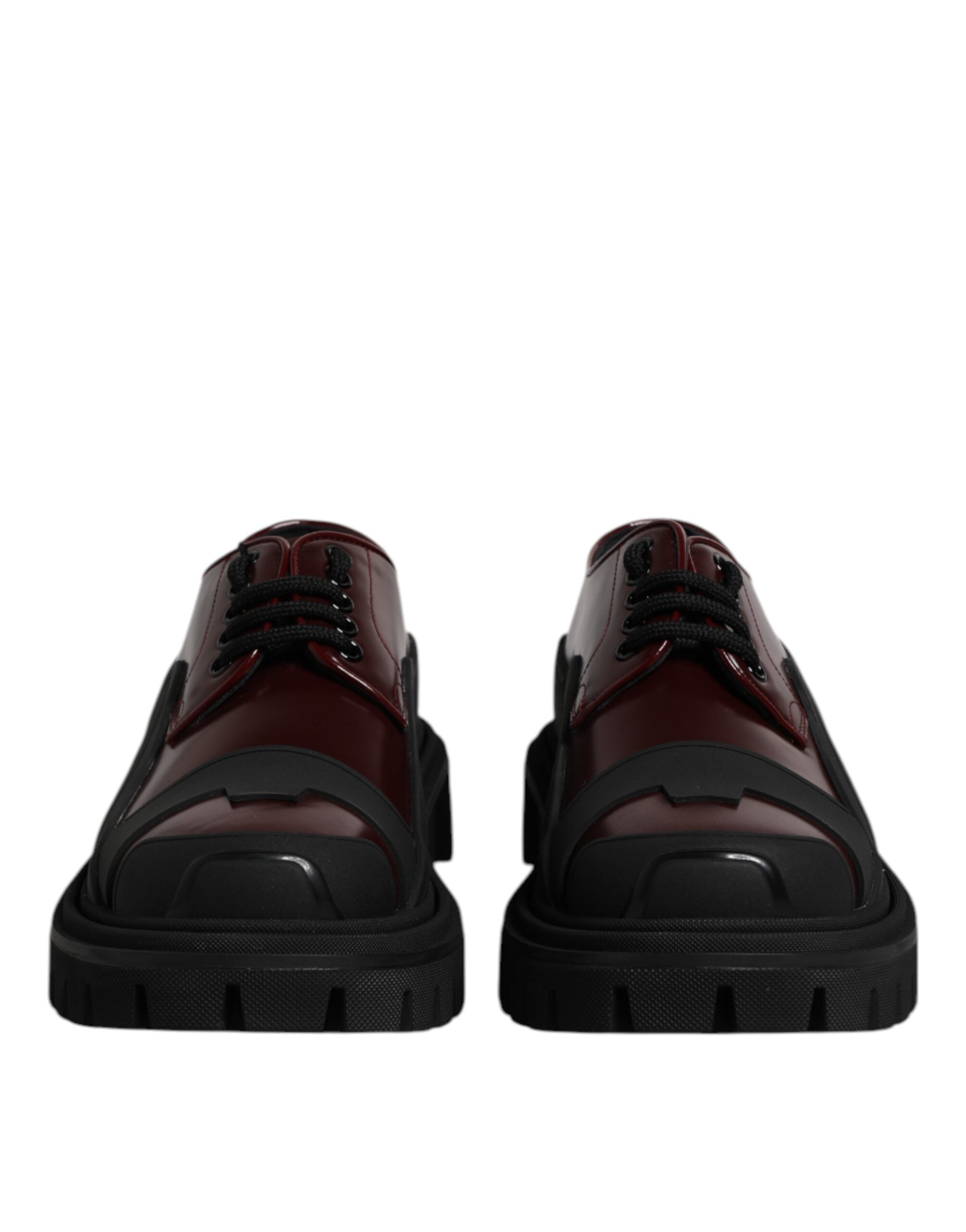 Red Leather Lace Up Trekking Dress Shoes - ventzia