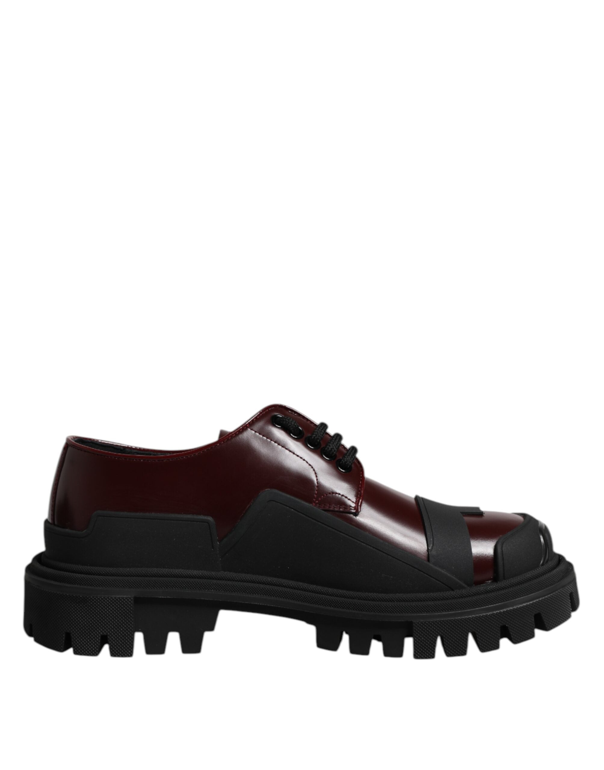Red Leather Lace Up Trekking Dress Shoes - ventzia