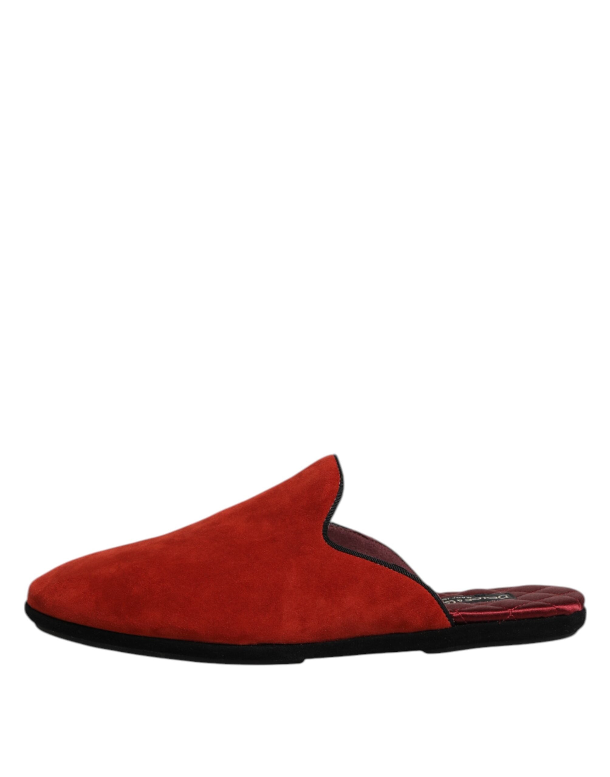 Orange Suede Slides Flat Slipper Shoes - ventzia