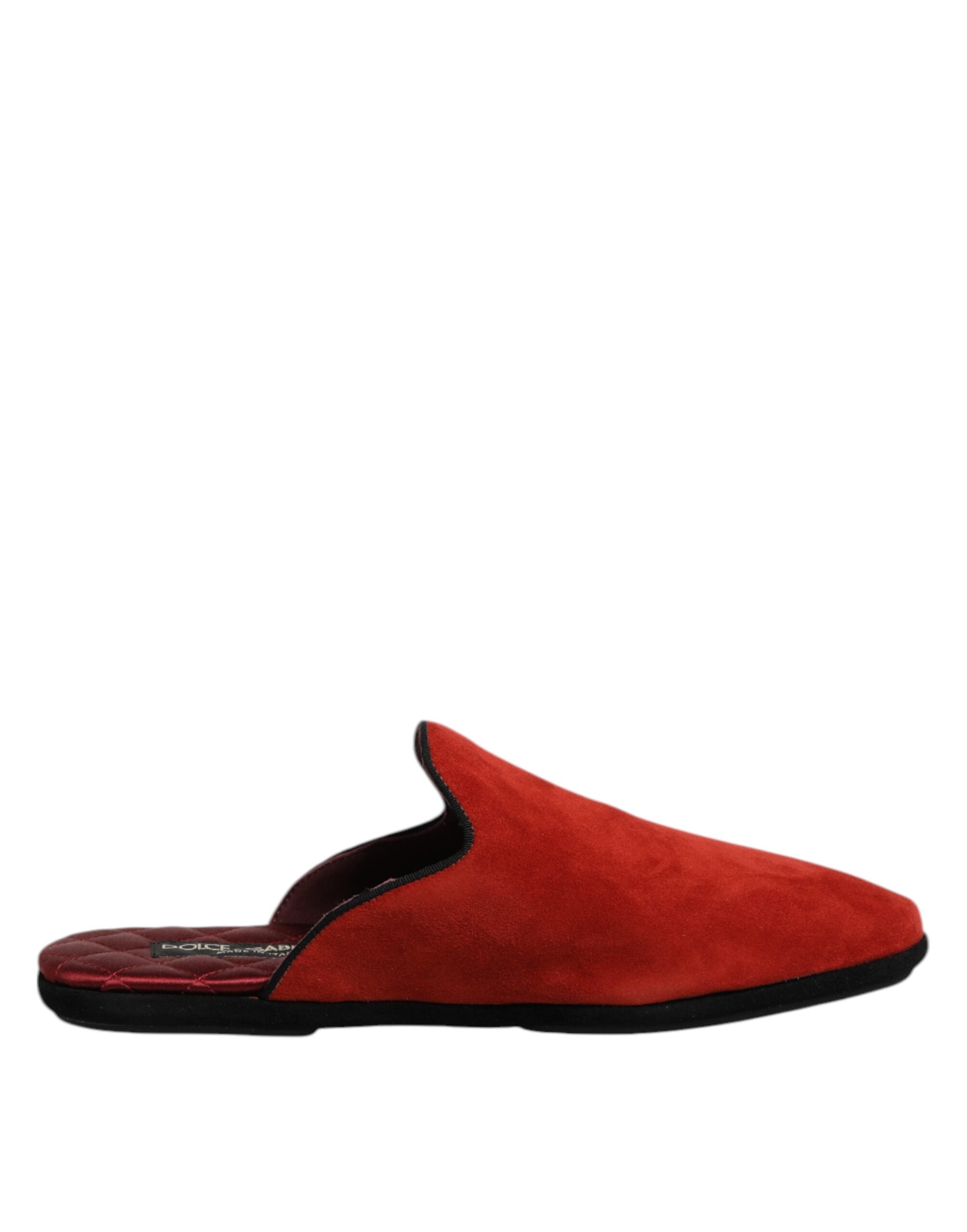 Orange Suede Slides Flat Slipper Shoes - ventzia