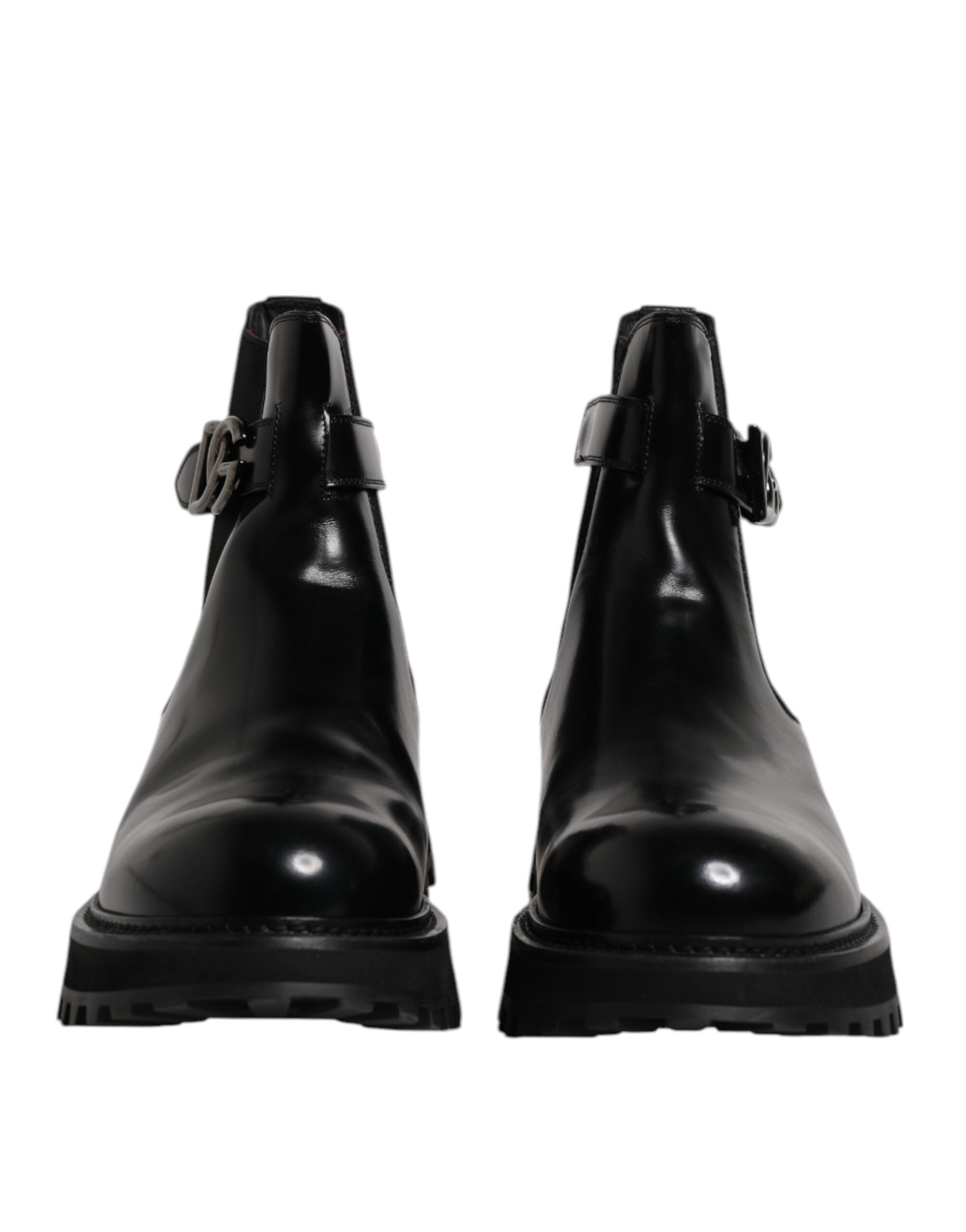 Black Belted DG Logo Men Chelsea Boots Shoes - ventzia