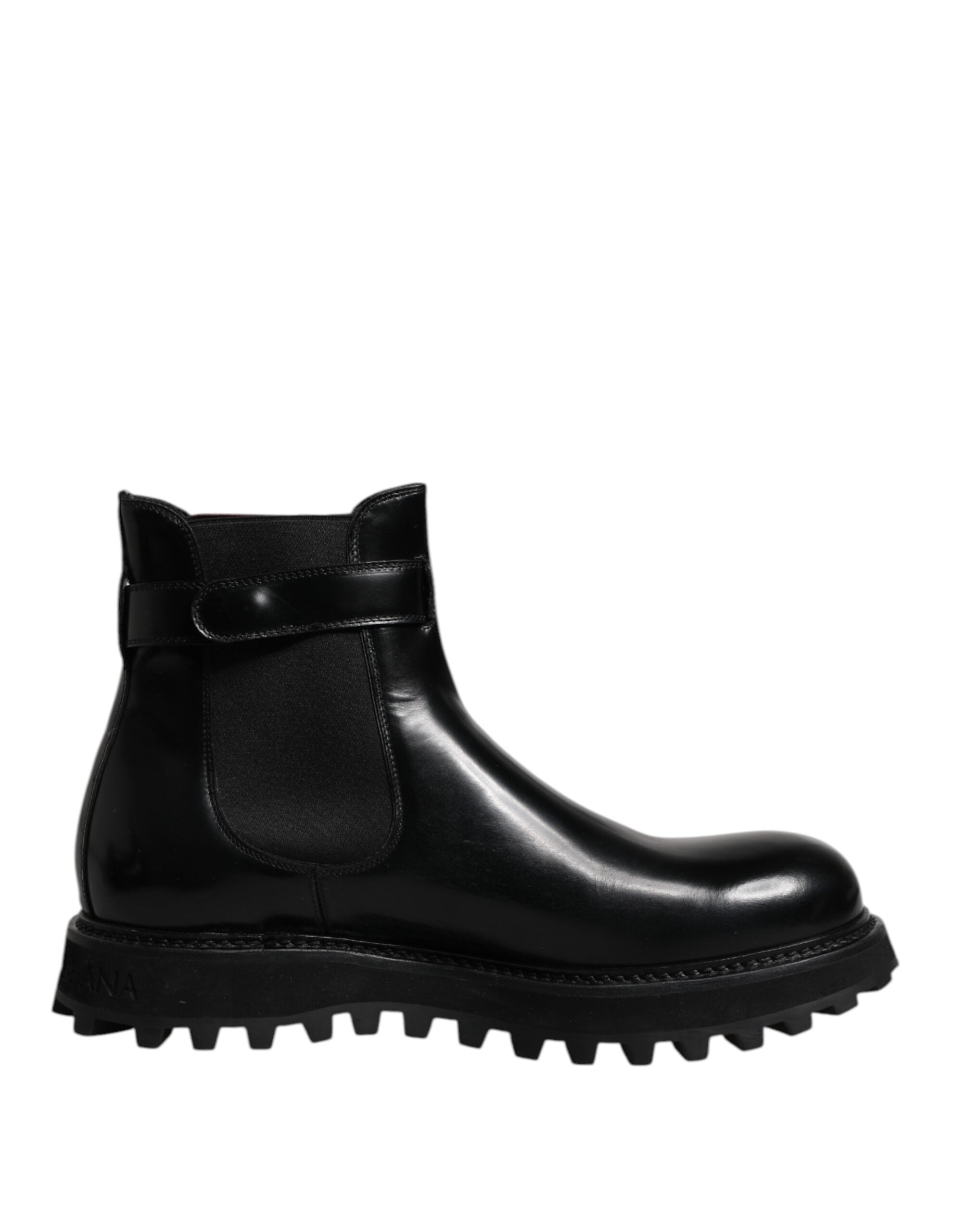 Black Belted DG Logo Men Chelsea Boots Shoes - ventzia