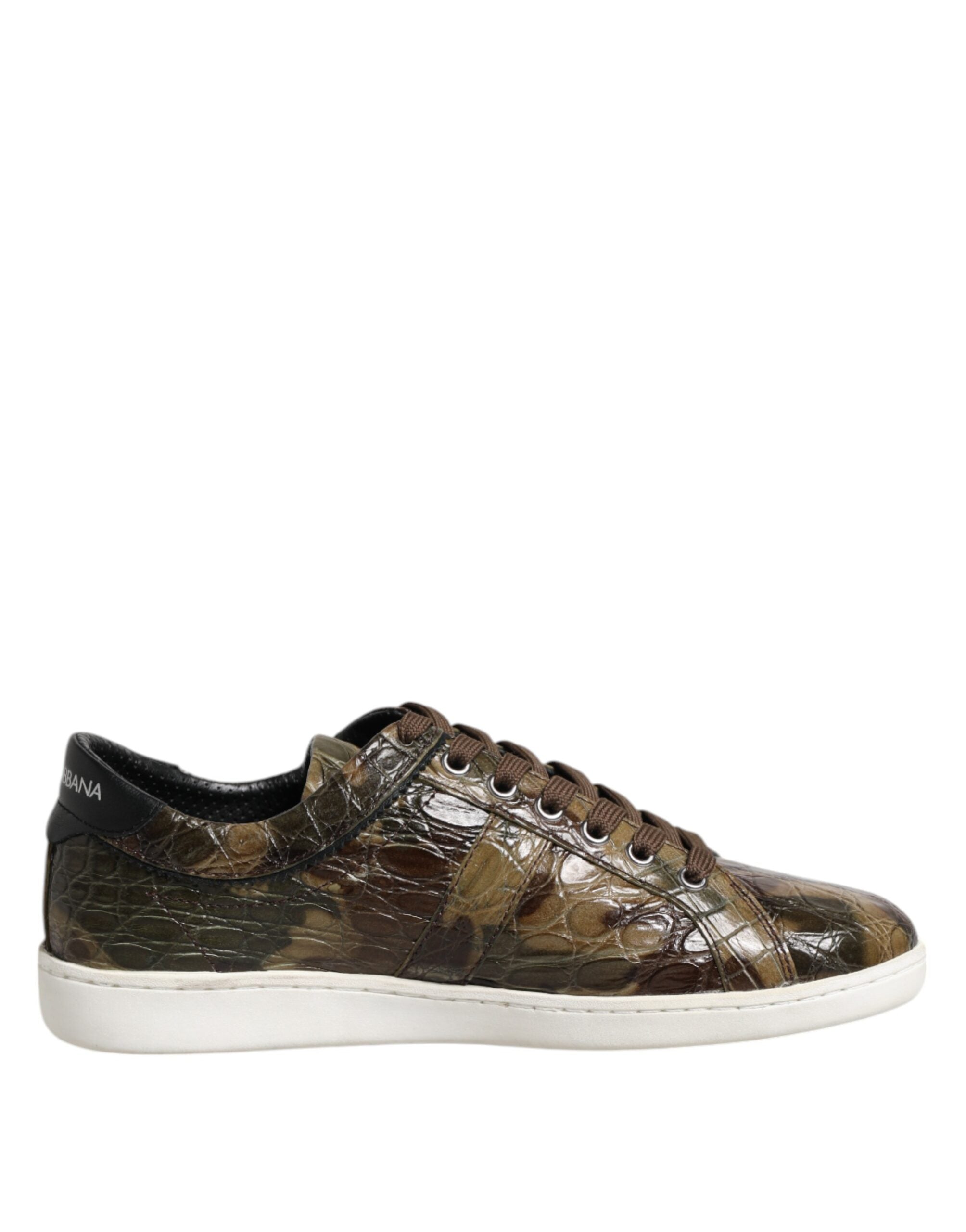 Brown Exotic Leather Low Top Sneakers Shoes - ventzia