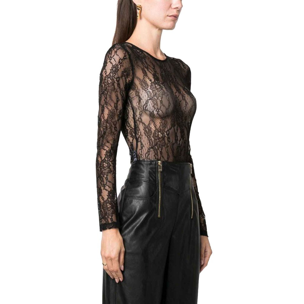 Black Nylon Tops & T-Shirt - ventzia