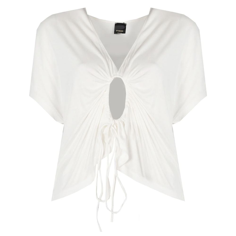 White Viscose Tops & T-Shirt - ventzia