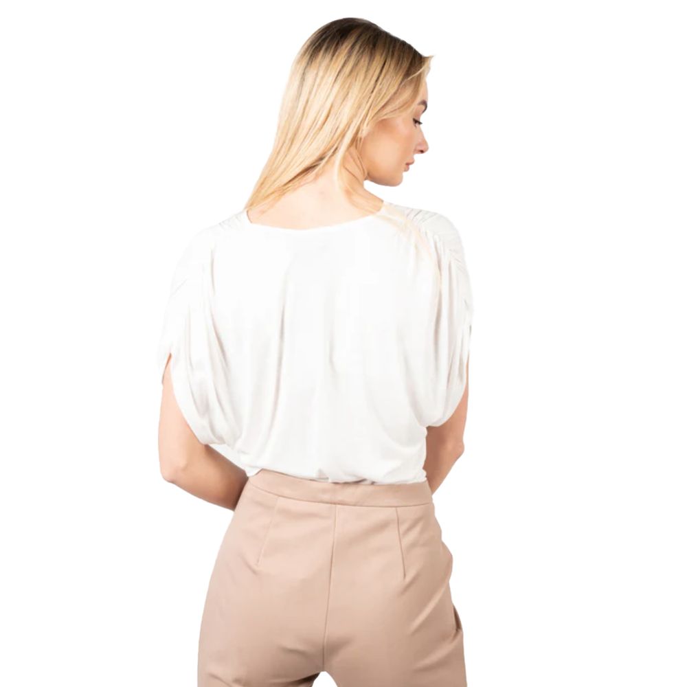 White Viscose Tops & T-Shirt - ventzia