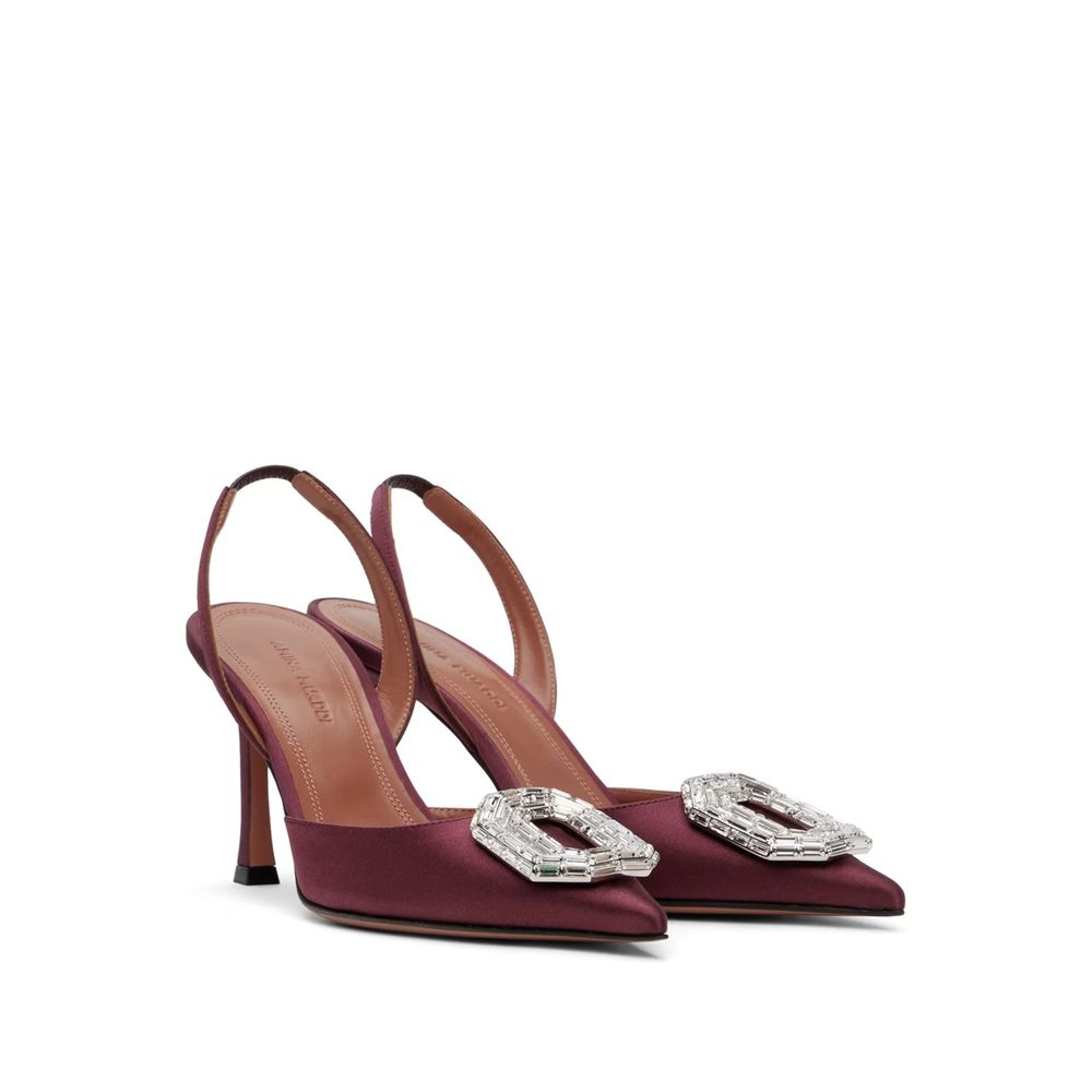 Camelia Sling 90 Satin Pumps - ventzia