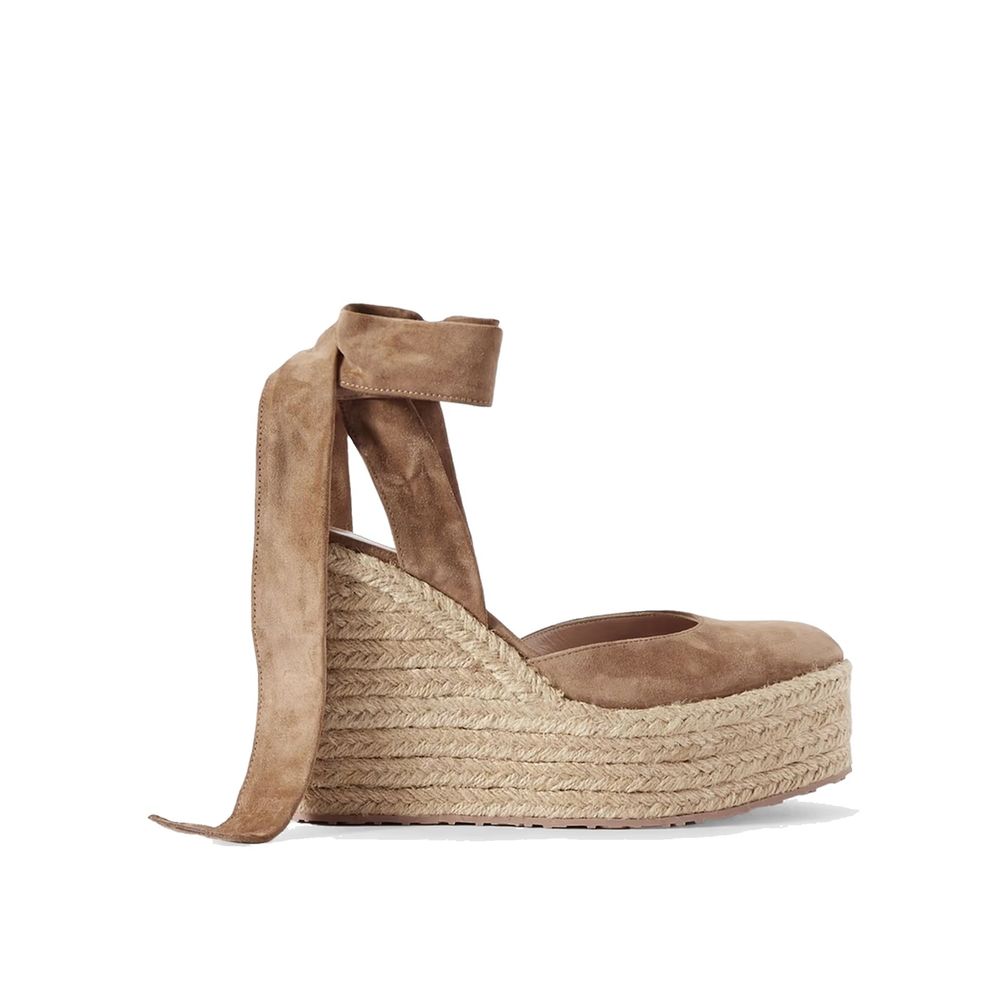 Suede Wedge Espadrilles - ventzia