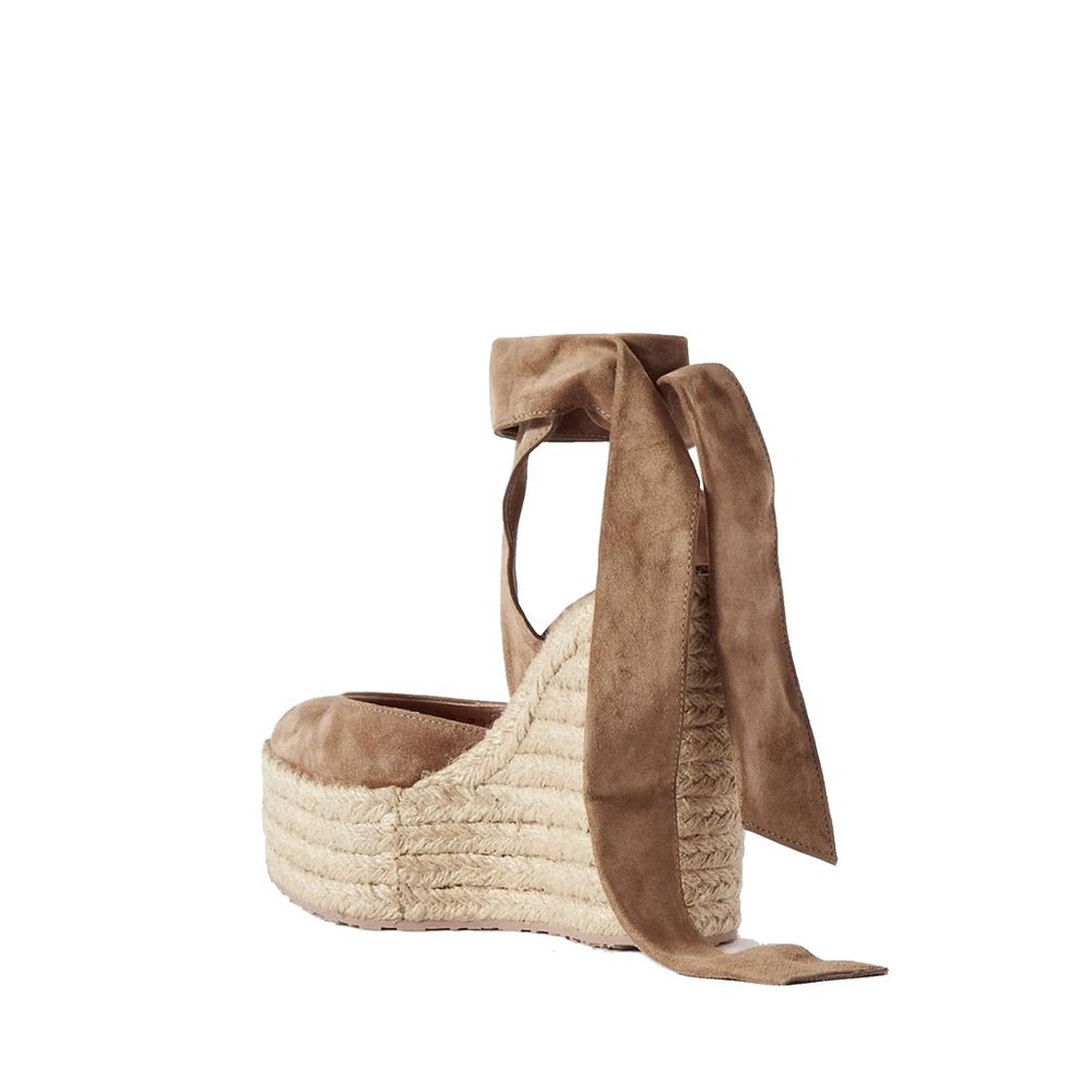 Suede Wedge Espadrilles - ventzia