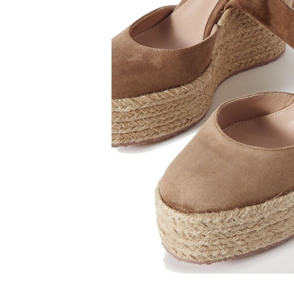 Suede Wedge Espadrilles - ventzia