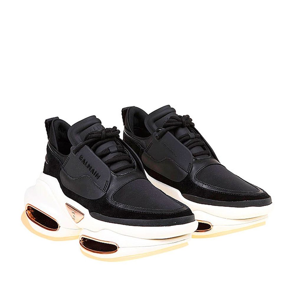 Leather And Fabric Sneakers - ventzia