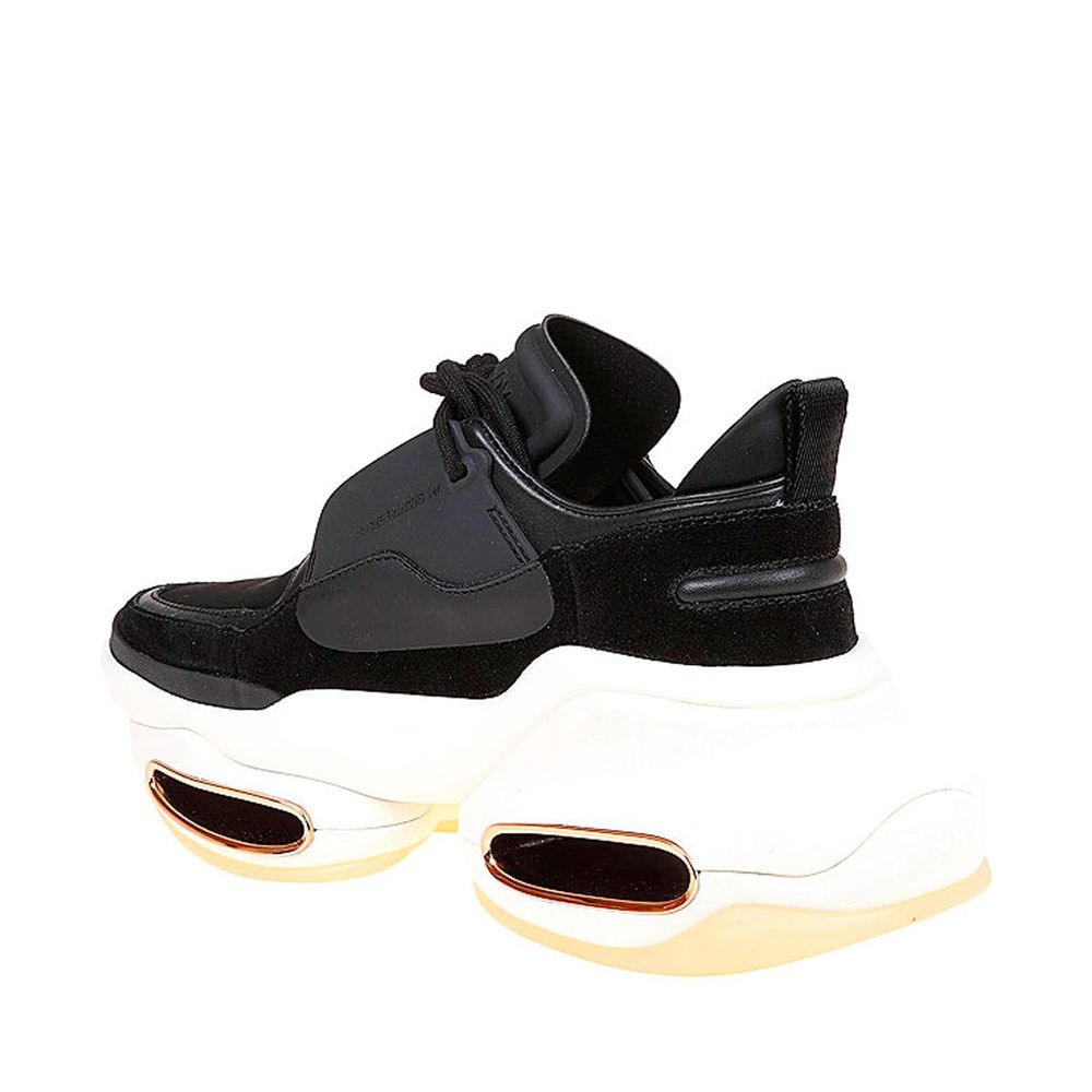 Leather And Fabric Sneakers - ventzia