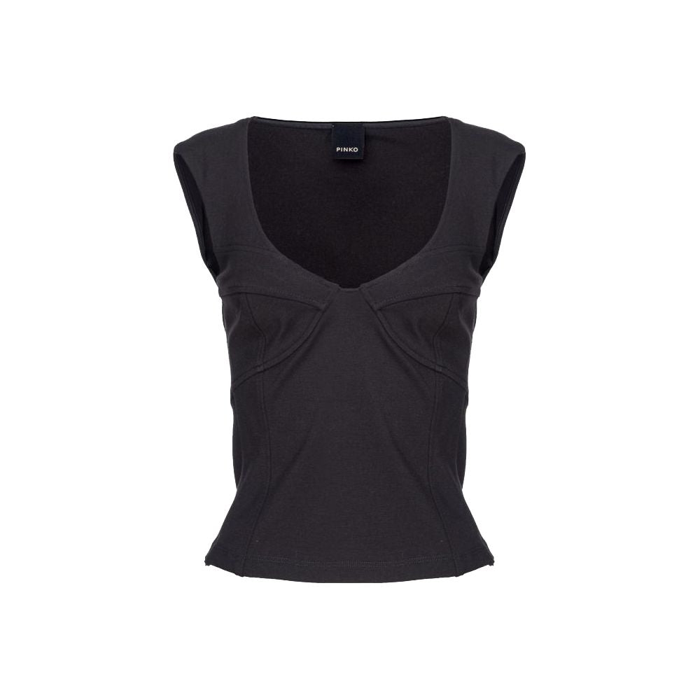 Black Viscose Tops & T-Shirt - ventzia