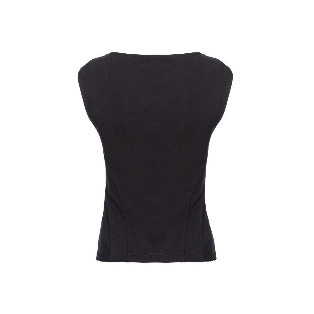 Black Viscose Tops & T-Shirt - ventzia