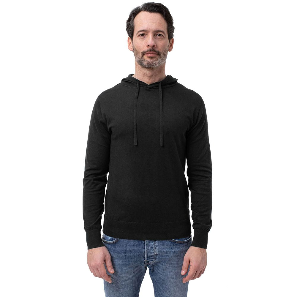 Black Cotton Sweater - ventzia