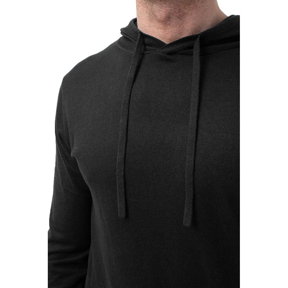 Black Cotton Sweater - ventzia