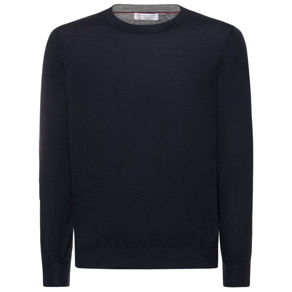 Blue Cashmere Men Sweater - ventzia