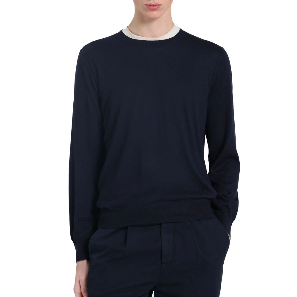 Blue Cashmere Men Sweater - ventzia