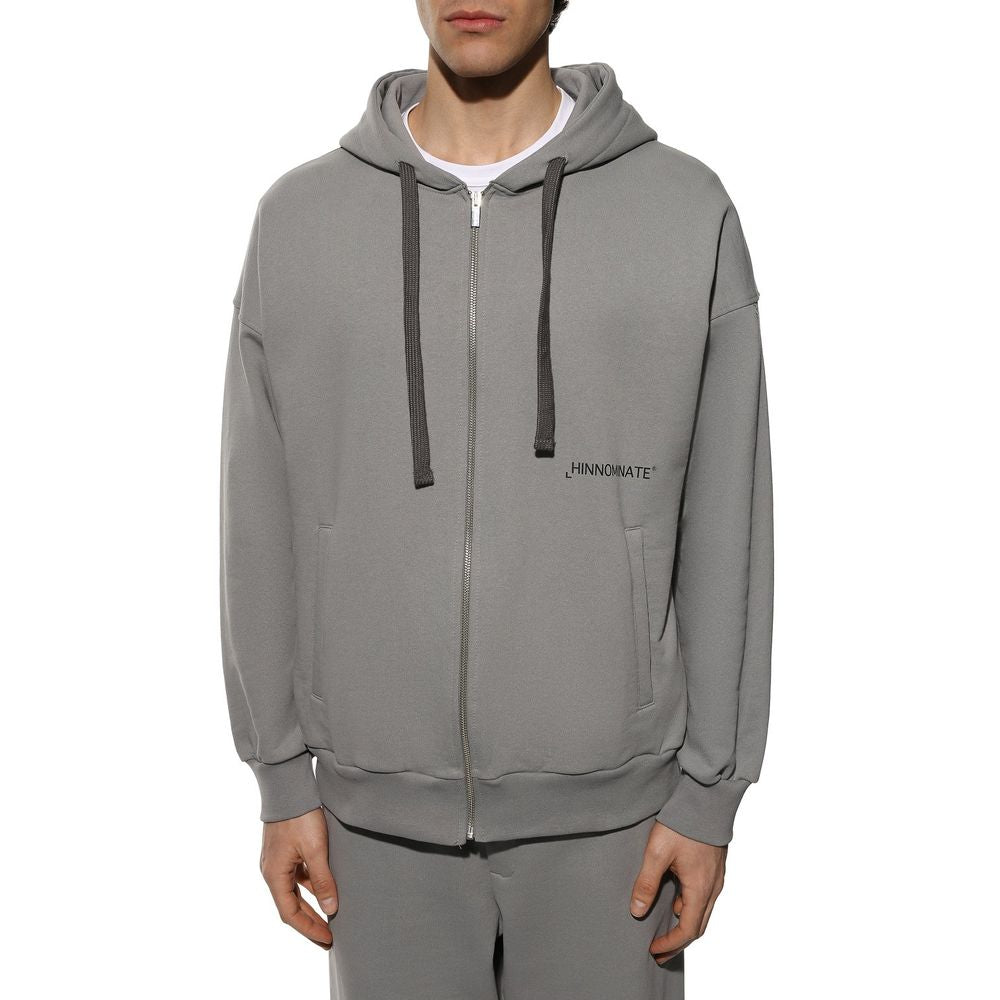 Gray Cotton Men's Hooded Sweatshirt - ventzia