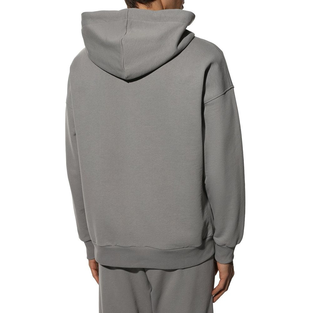 Gray Cotton Men's Hooded Sweatshirt - ventzia