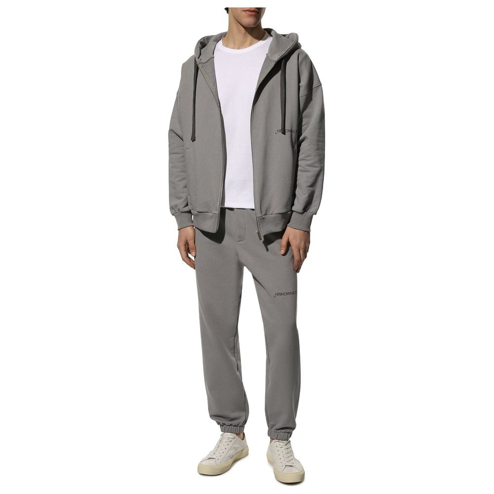 Gray Cotton Men's Hooded Sweatshirt - ventzia