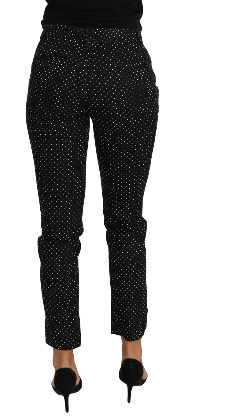 Elegant Polka Dot Cropped Trousers - ventzia