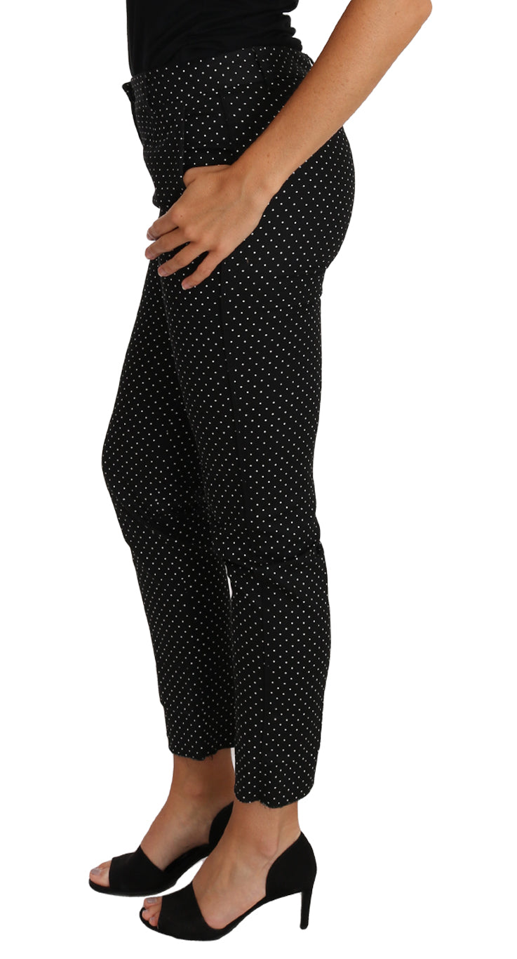 Elegant Polka Dot Cropped Trousers - ventzia