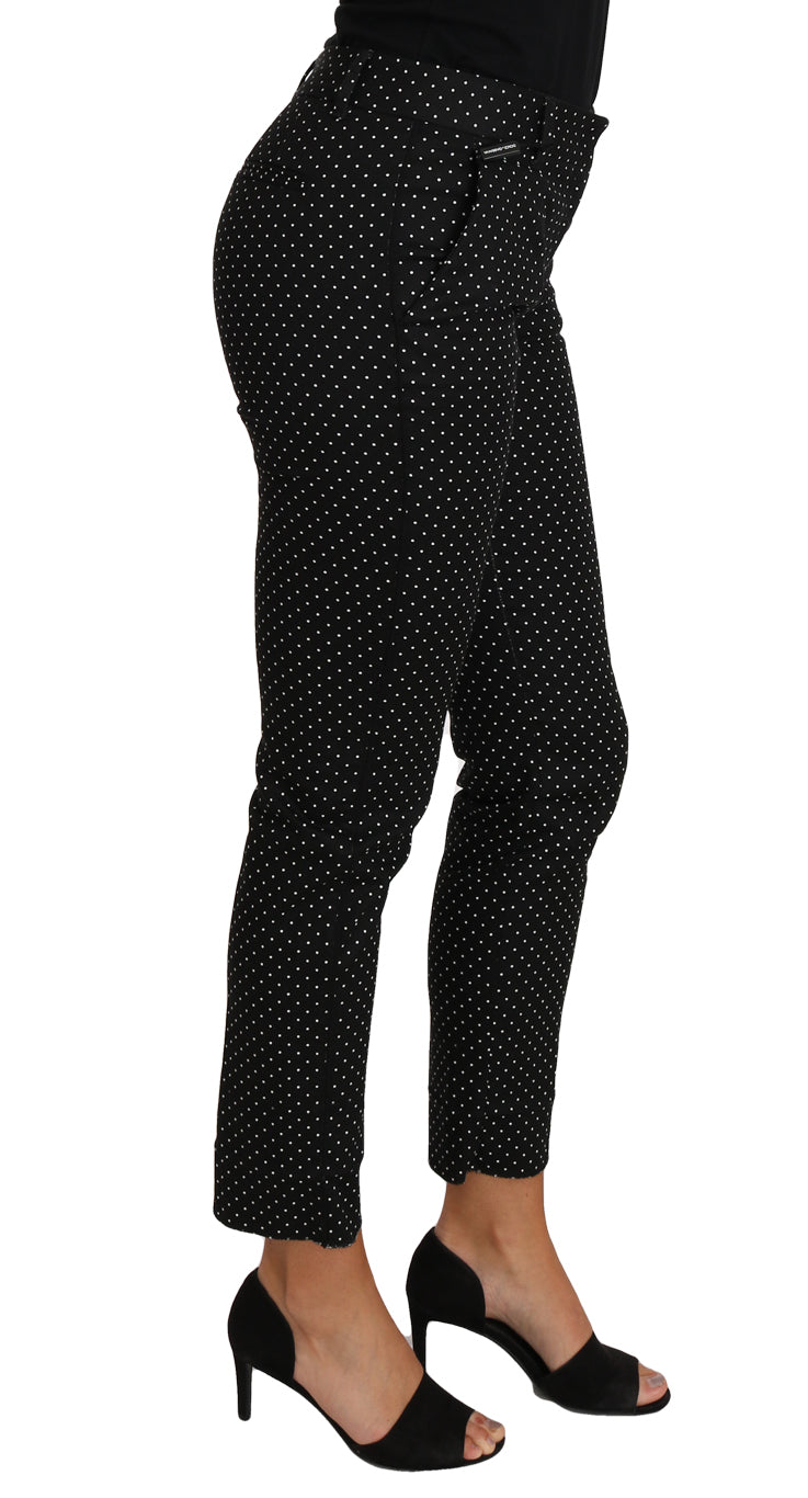Elegant Polka Dot Cropped Trousers - ventzia