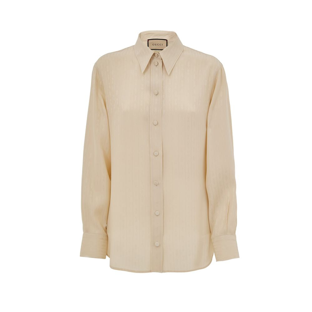 Beige Silk Shirt - ventzia
