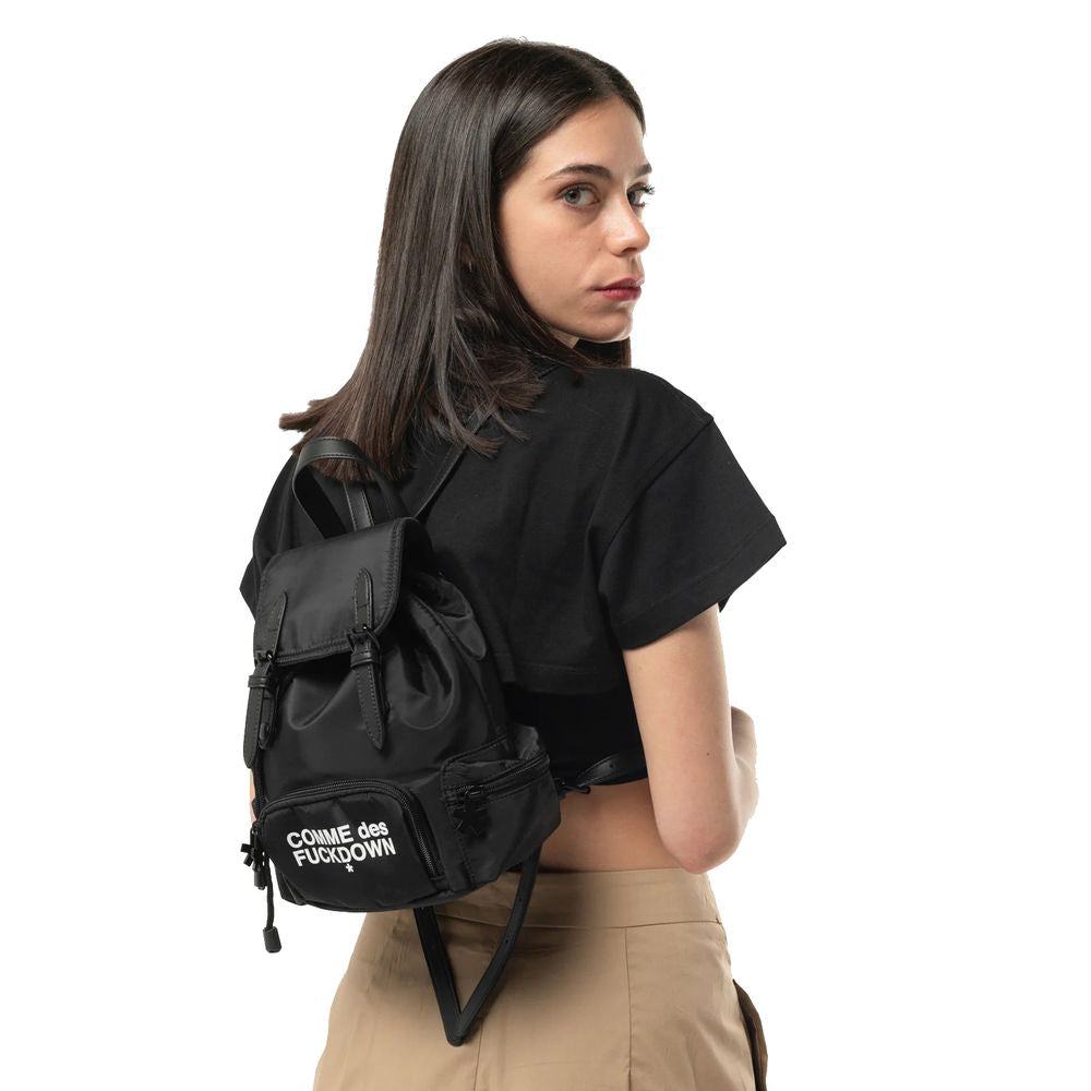 Black Nylon Backpack - ventzia