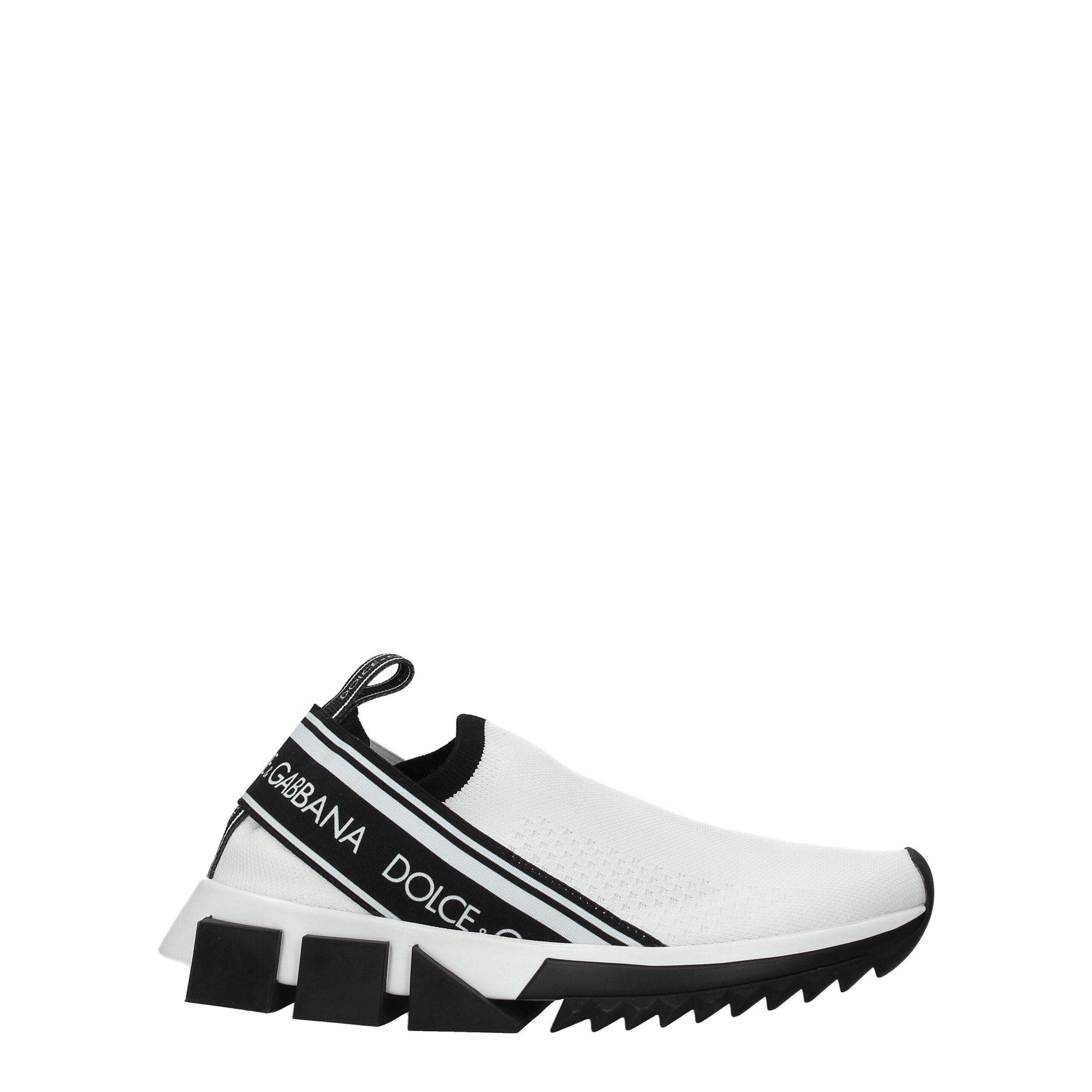 White Fabric Chunky Sneakers - ventzia