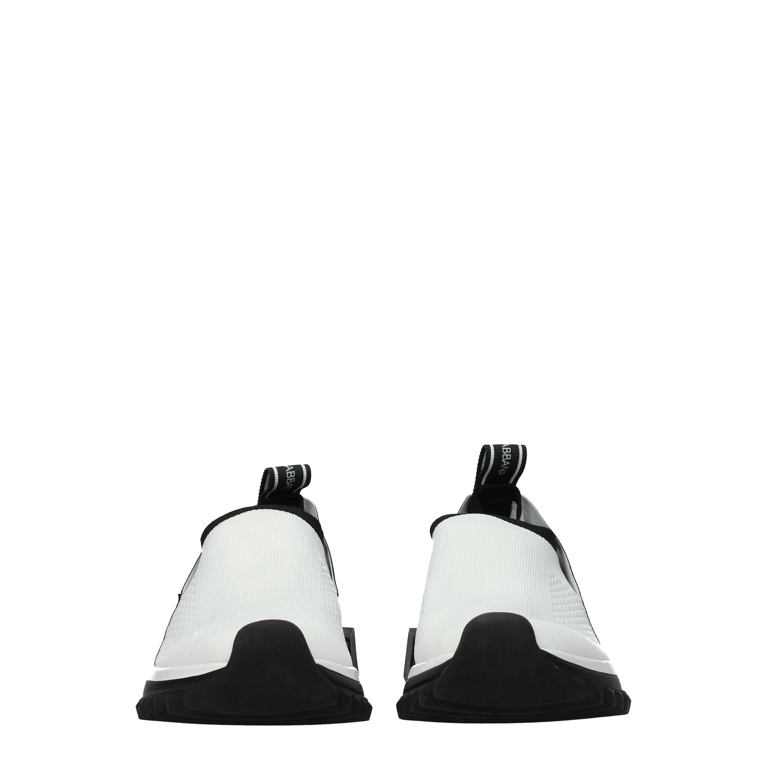 White Fabric Chunky Sneakers - ventzia