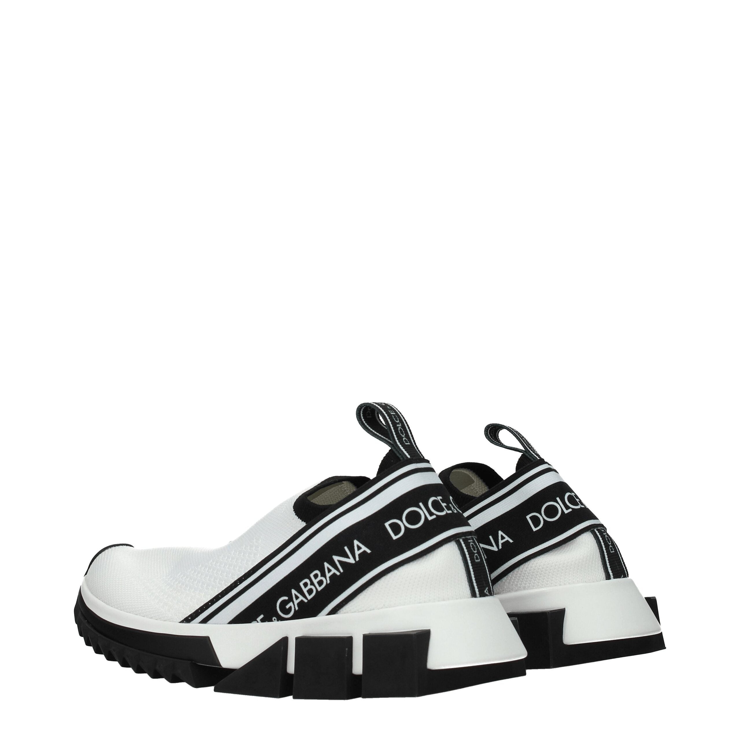 White Fabric Chunky Sneakers - ventzia