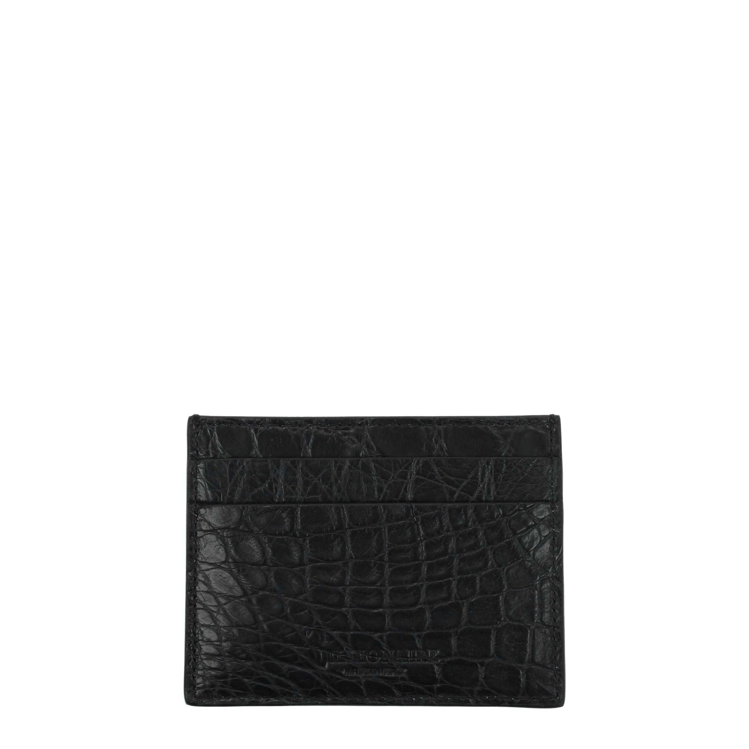 Black Crocodile Cardholders - ventzia