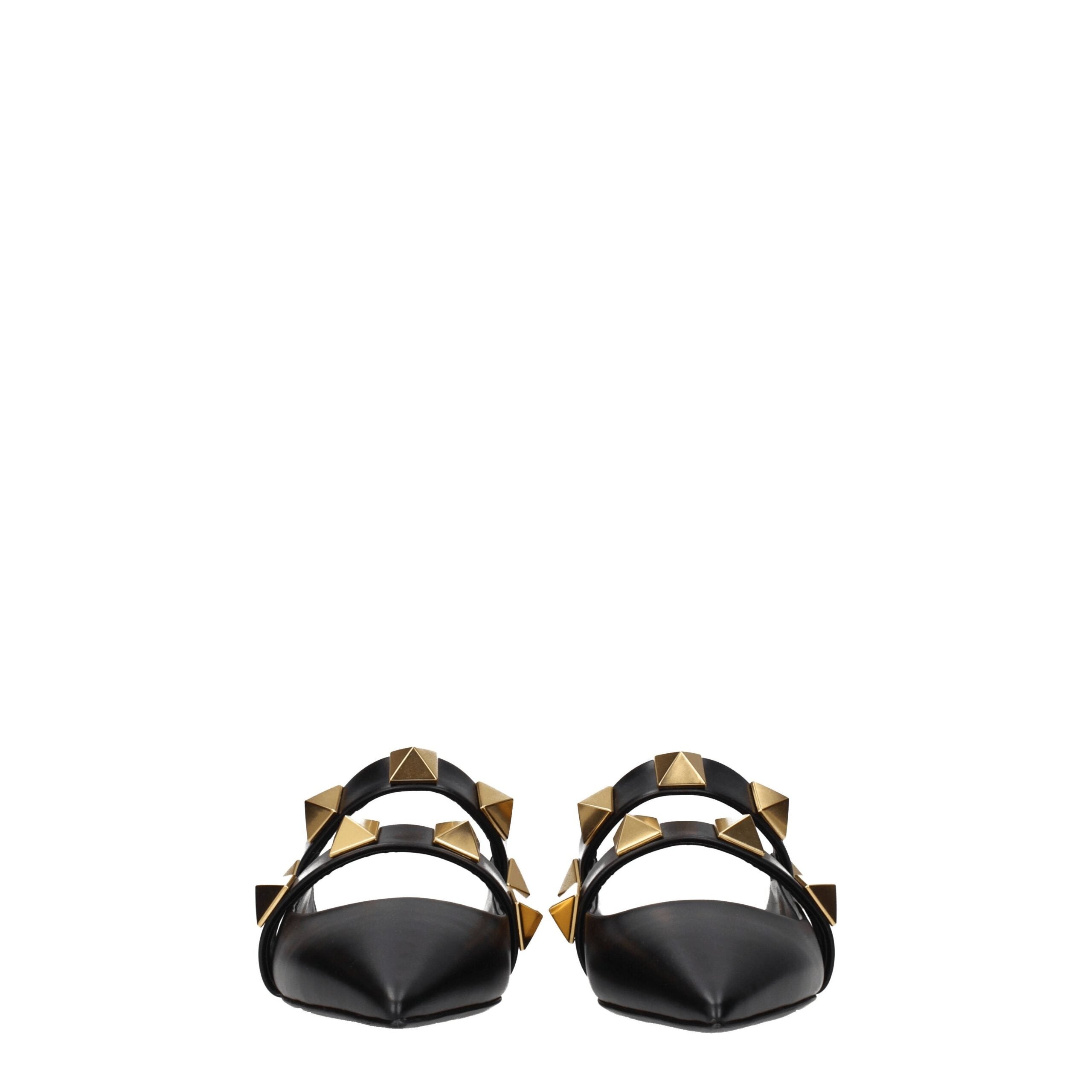 Black Leather Mules - ventzia