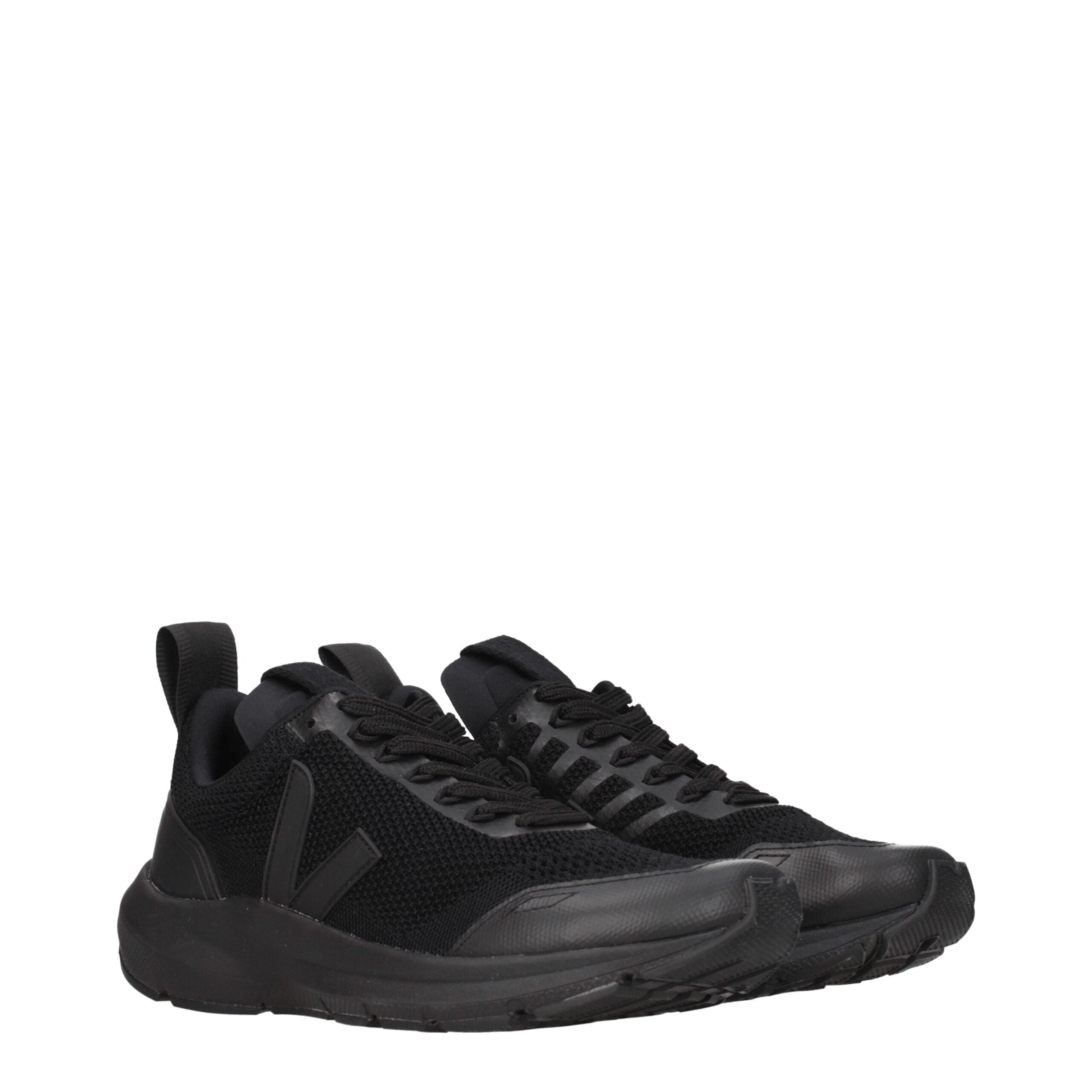 Black Fabric Athletic Sneakers - ventzia