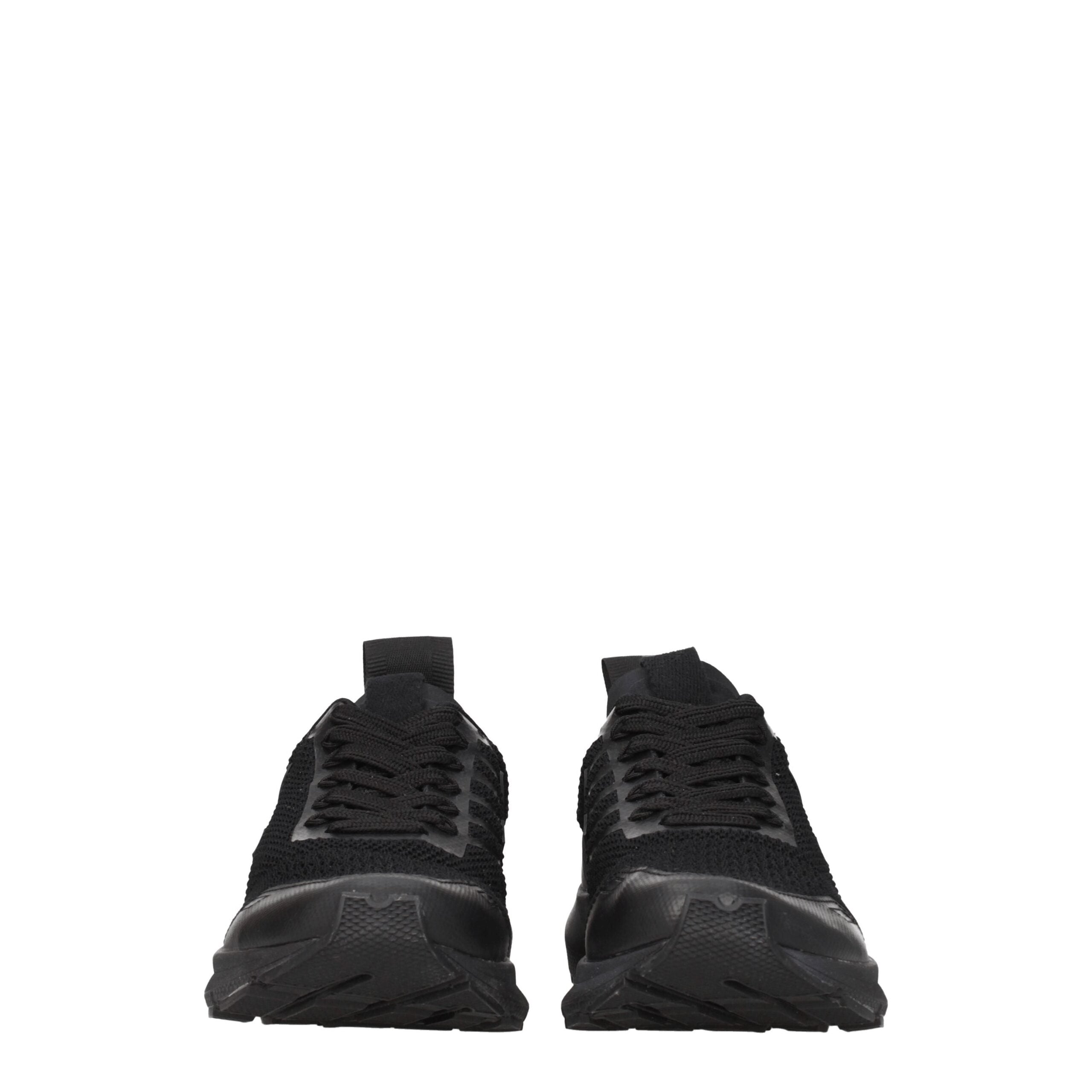 Black Fabric Athletic Sneakers - ventzia