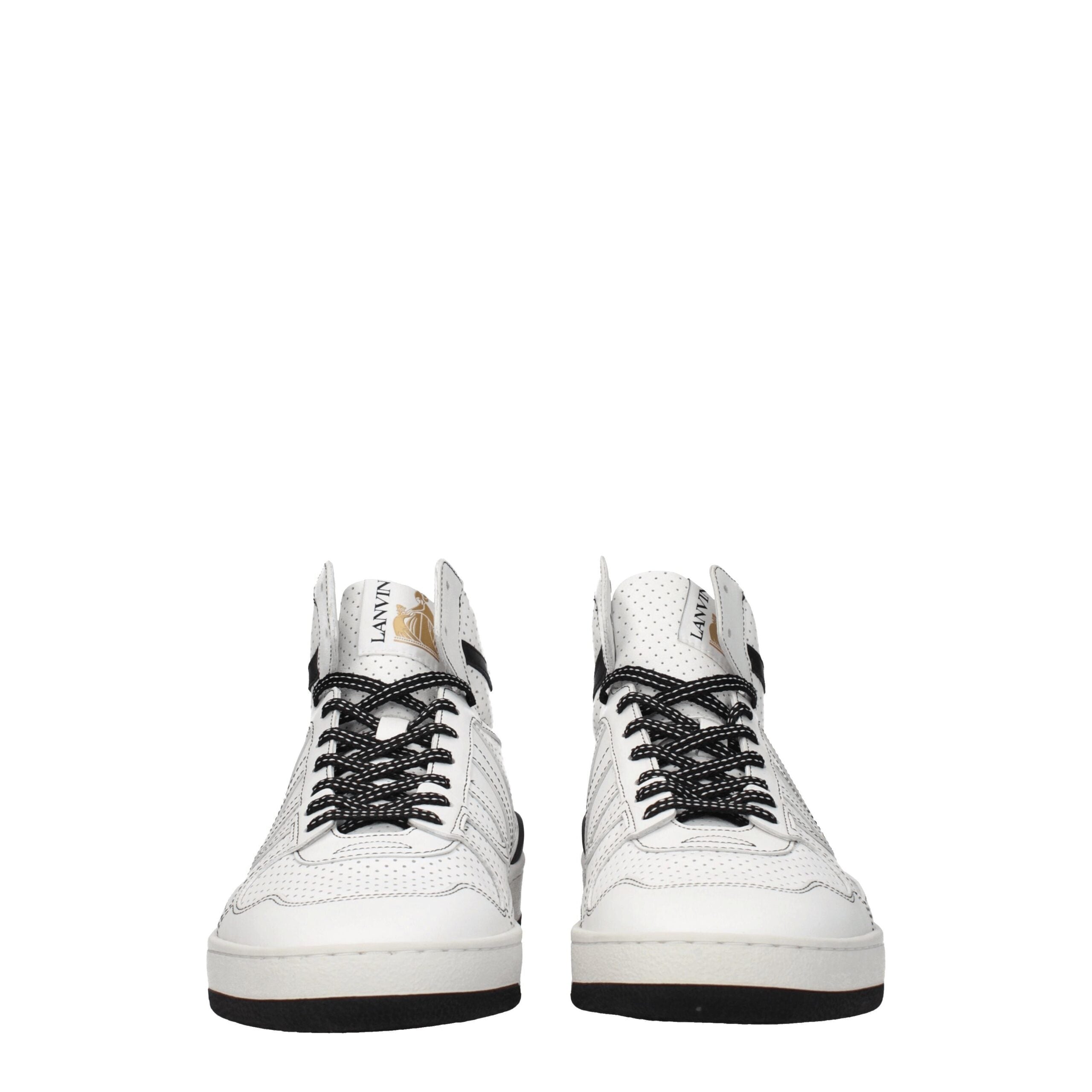 White Leather High Top Sneakers