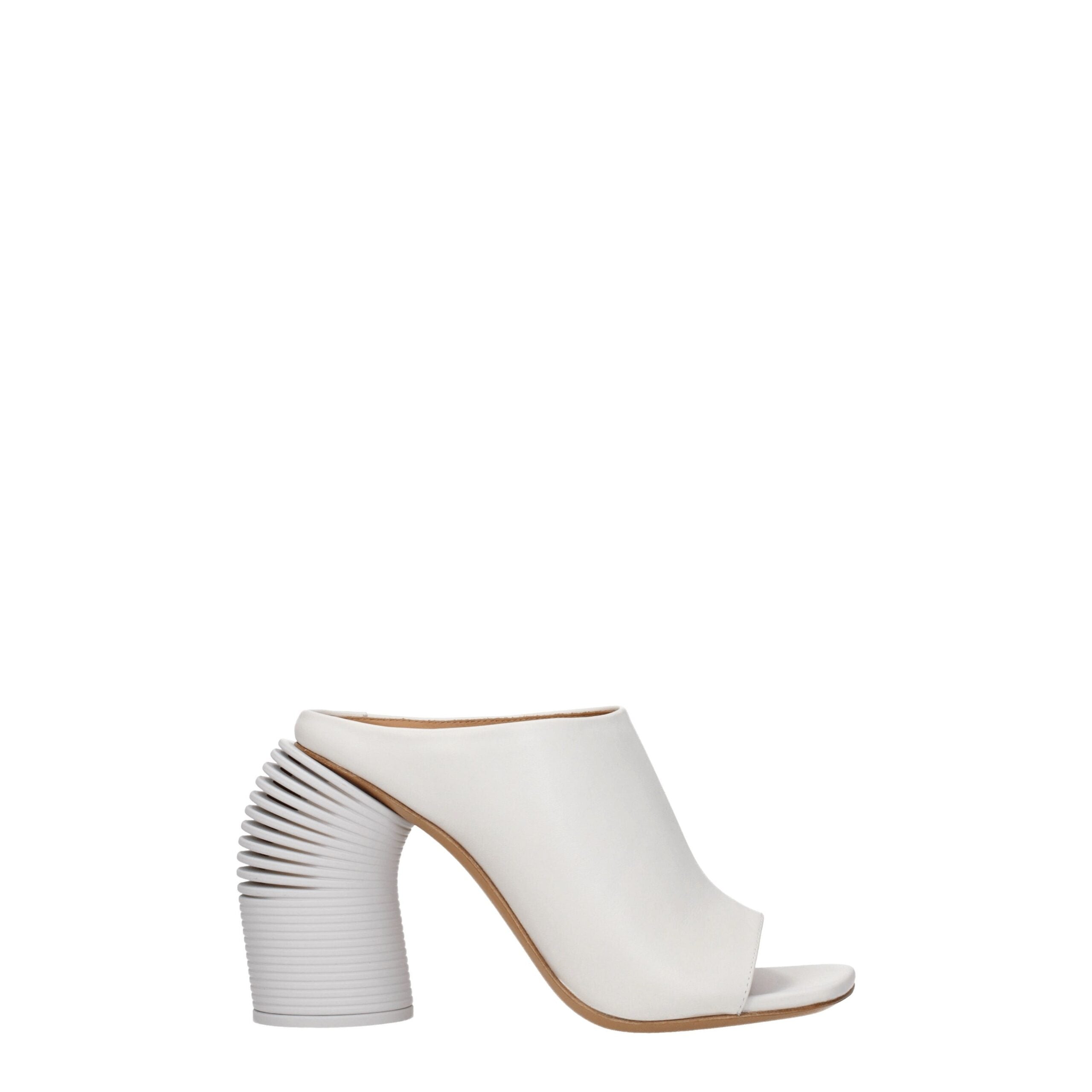 White Leather Platform Sandals