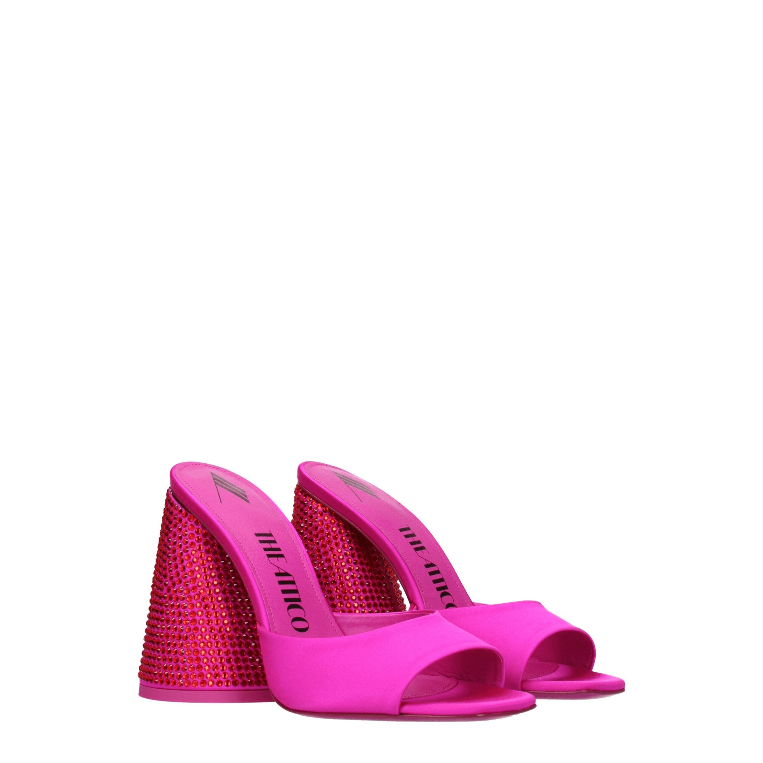 Pink Satin Platform Sandals - ventzia