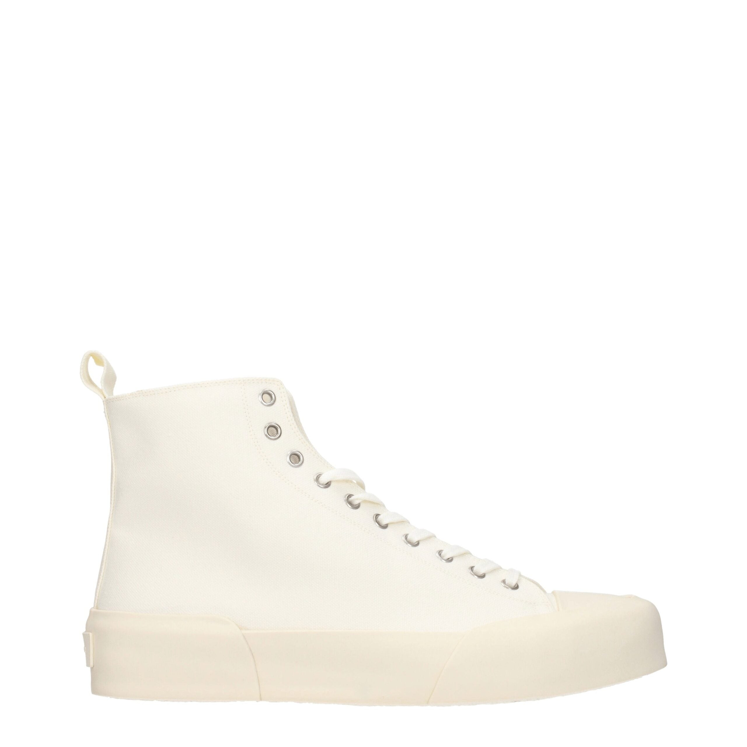 Beige Fabric High Top Sneakers - ventzia