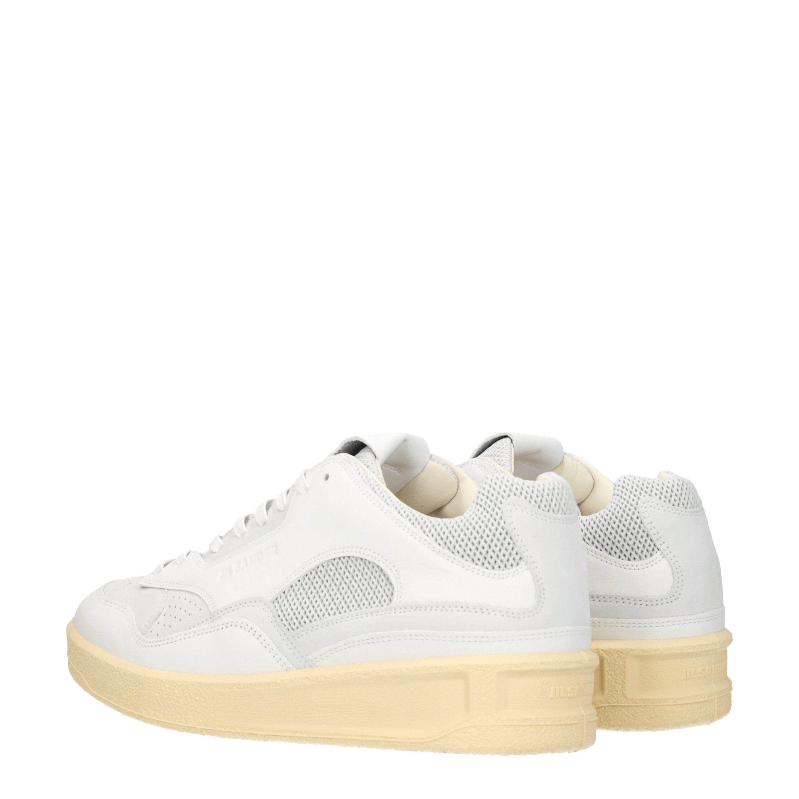 White Leather Low Top Sneakers - ventzia