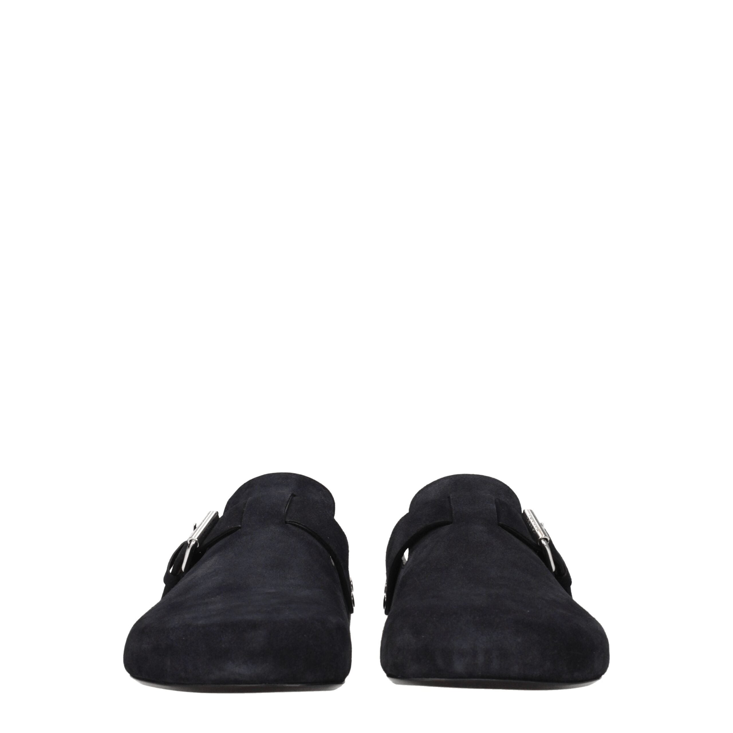 Black Leather Slippers