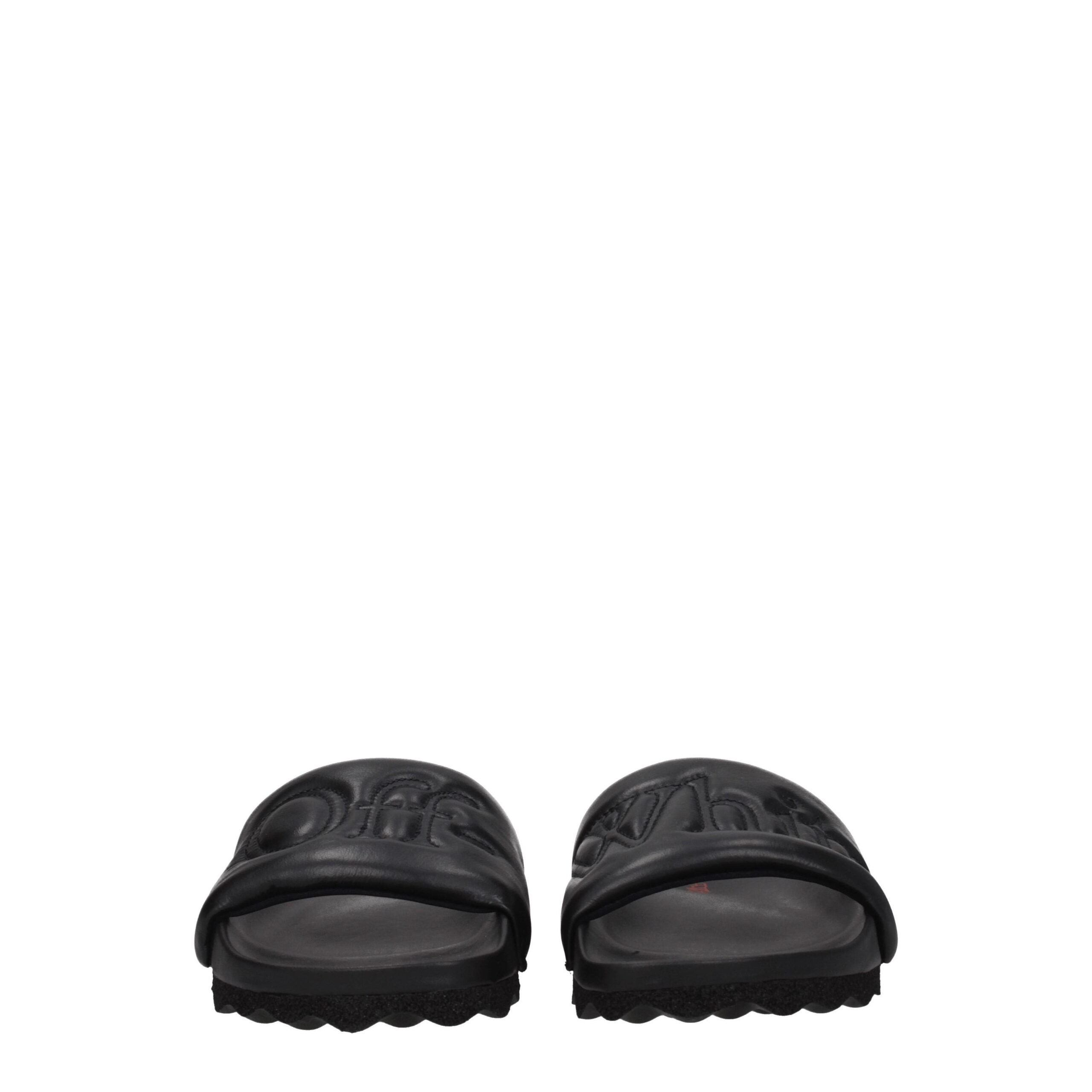 Black Leather Slippers