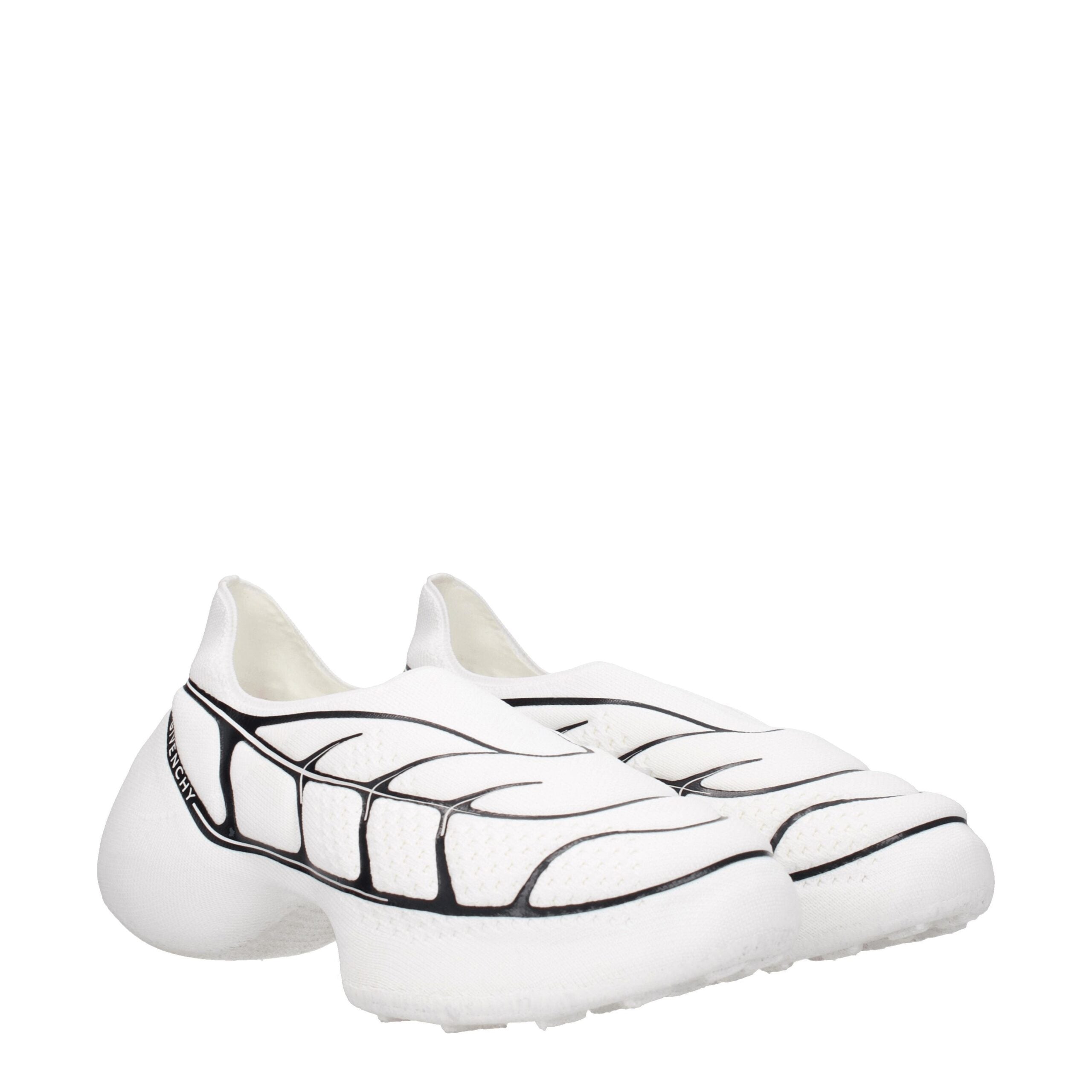White Fabric Low Tops