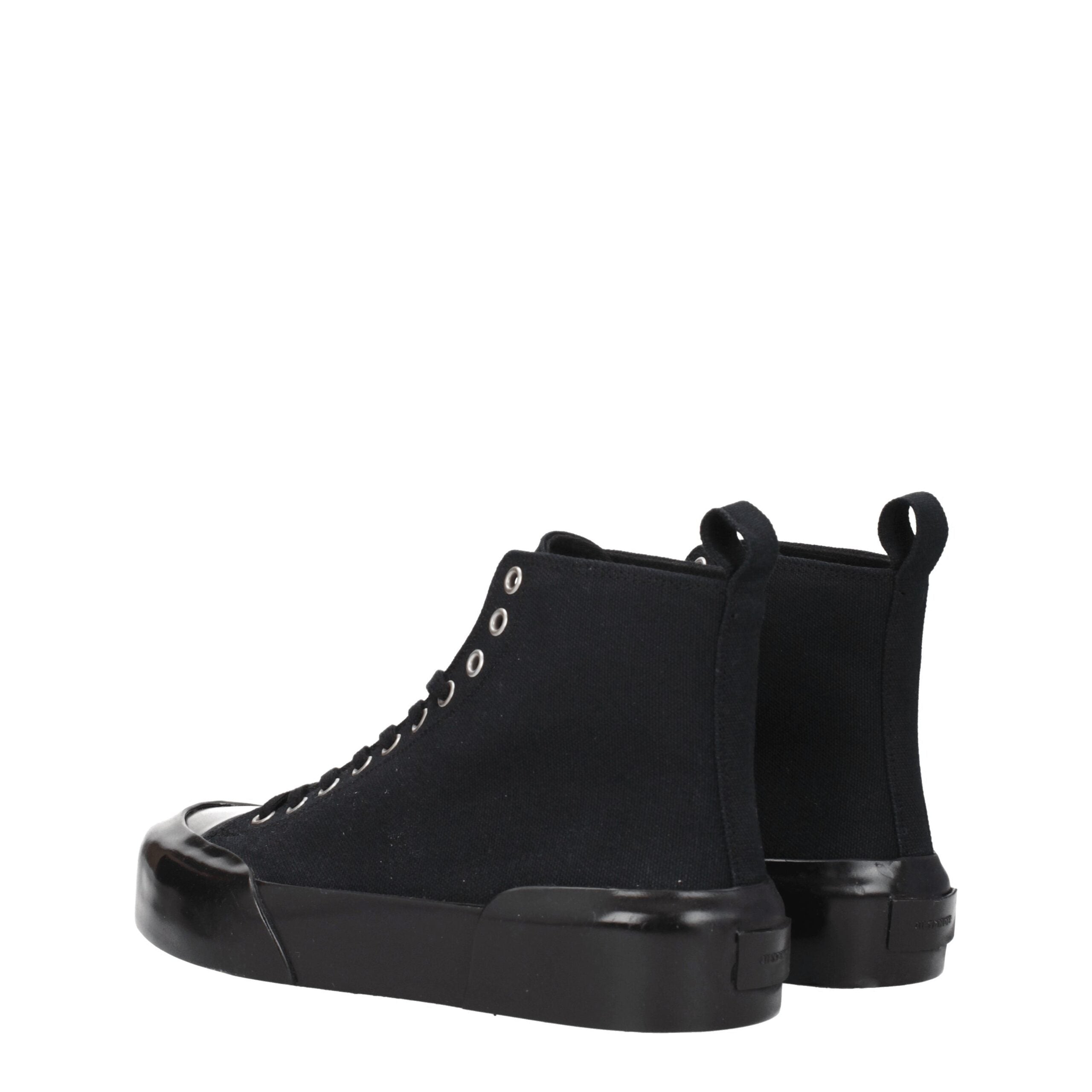 Black Fabric High Top Sneakers - ventzia