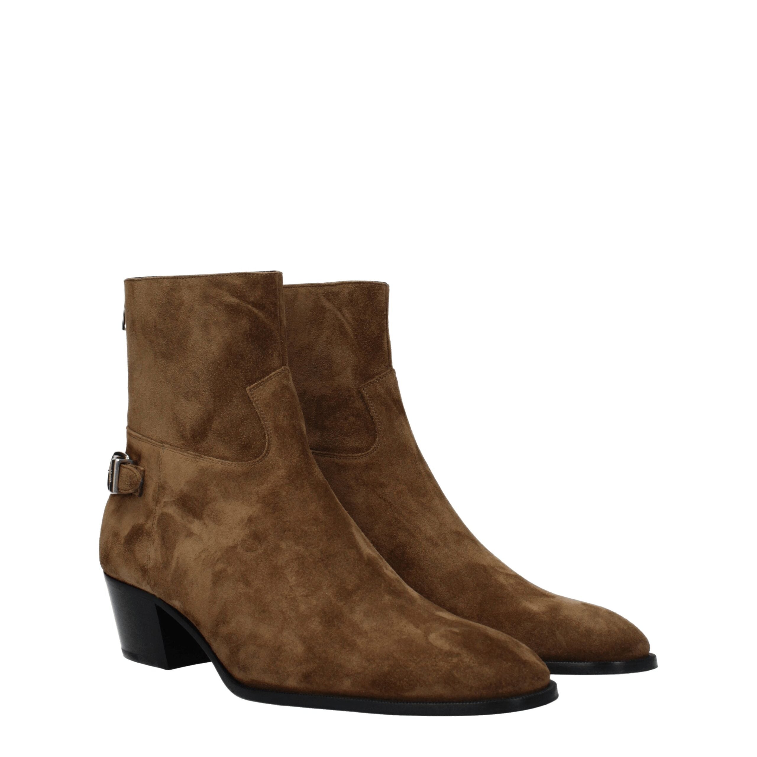 Brown Leather Ankle Boots - ventzia