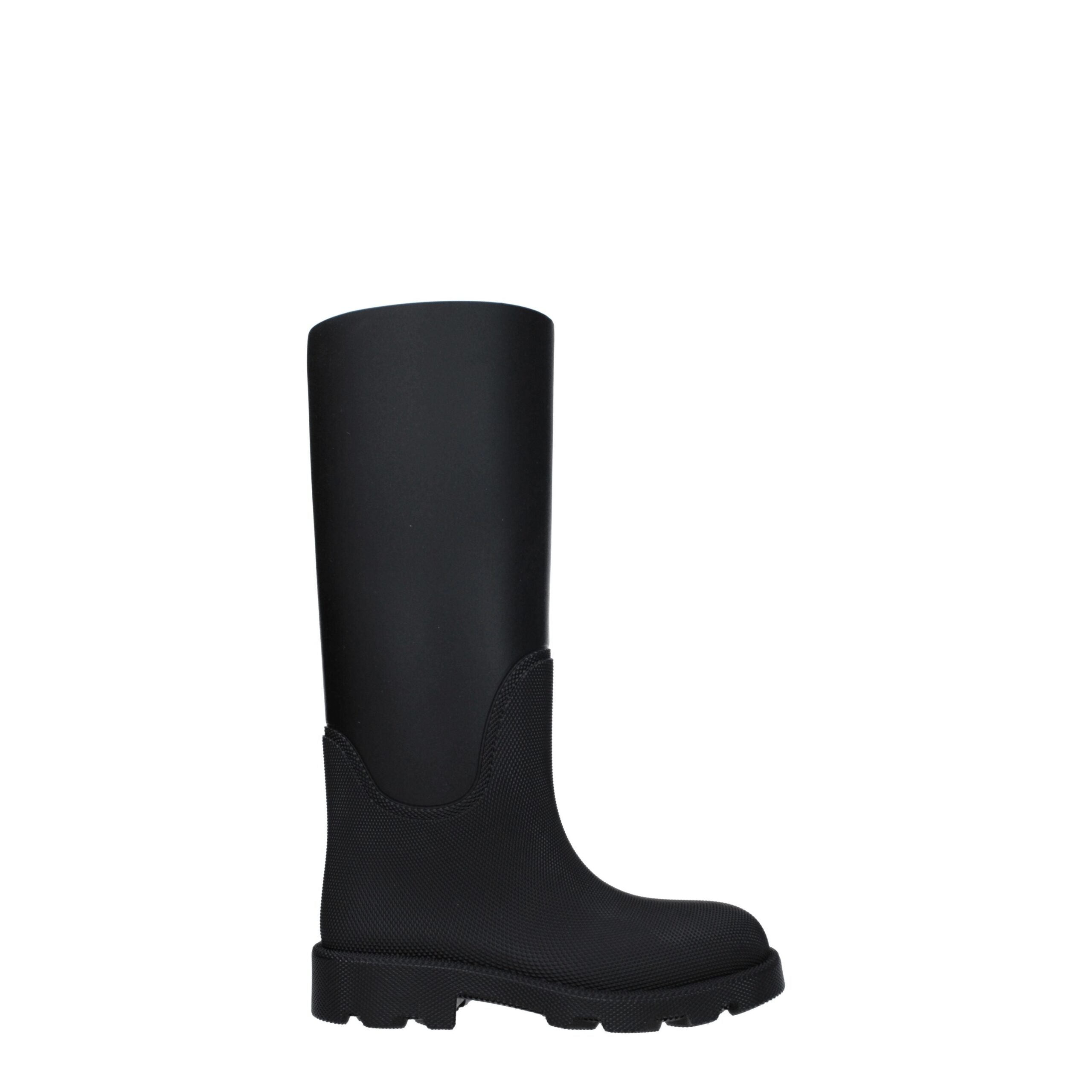 Black Cotton Rain Boots - ventzia