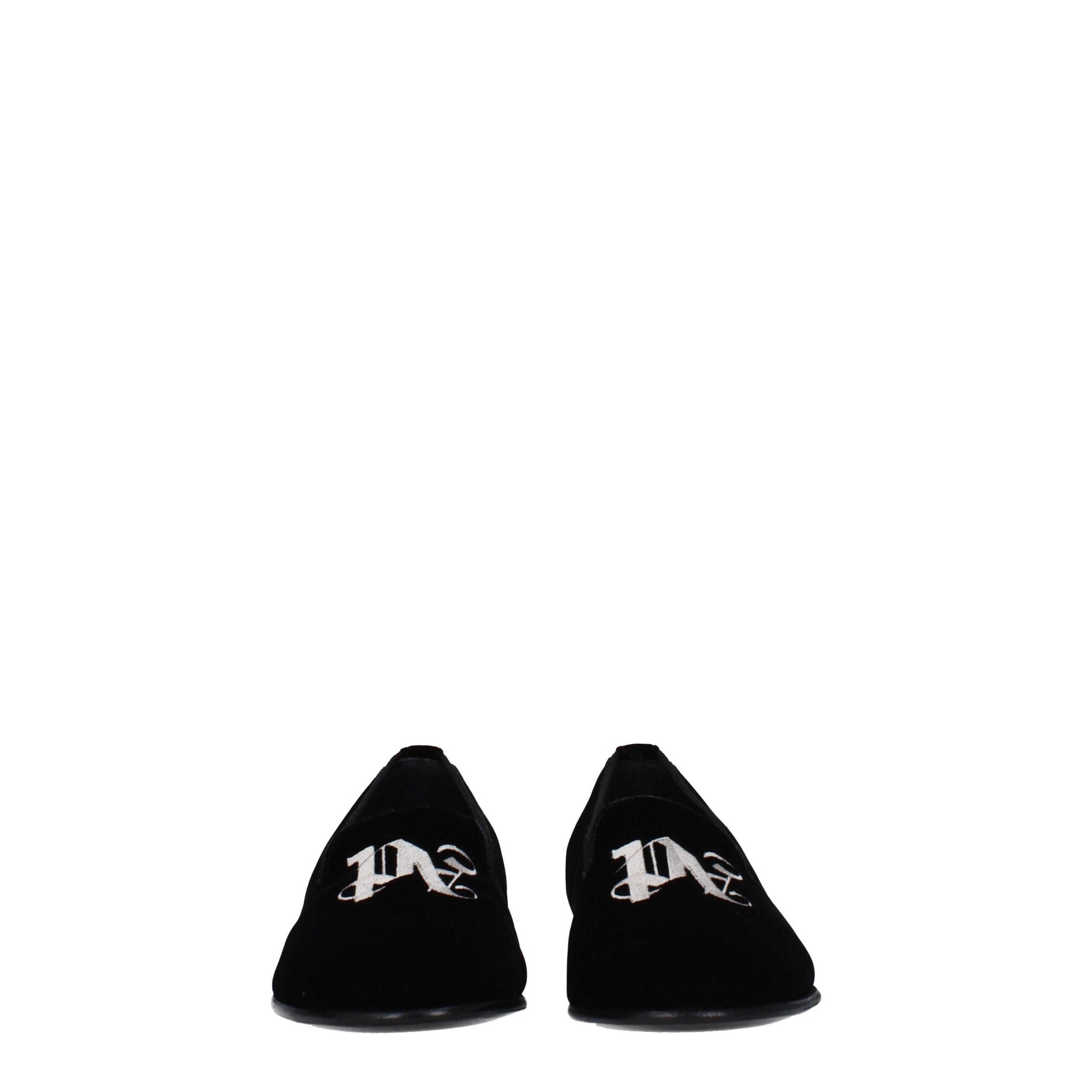 Black Velvet Slip-On Loafers