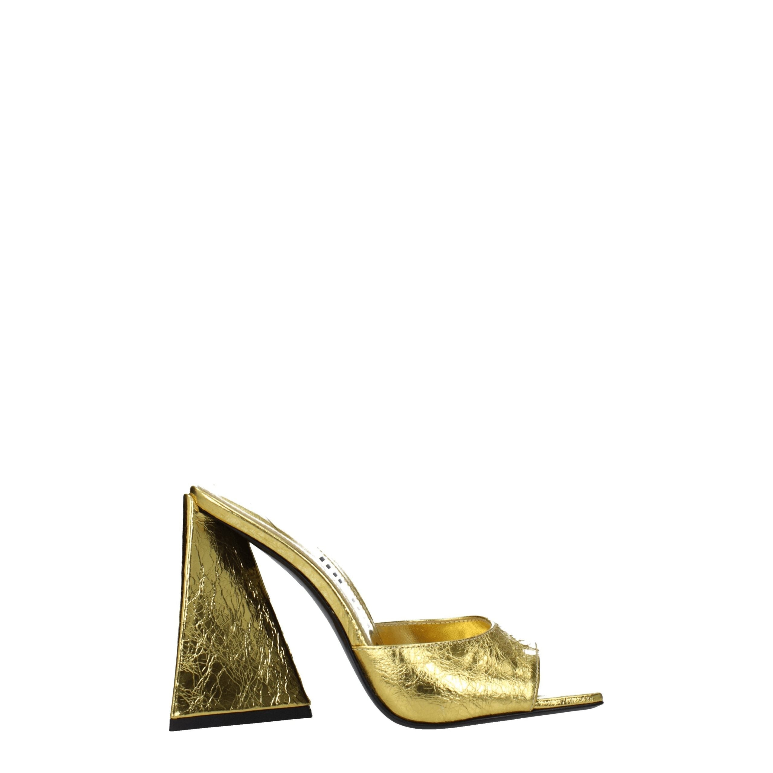 Gold Leather Platform Sandals - ventzia